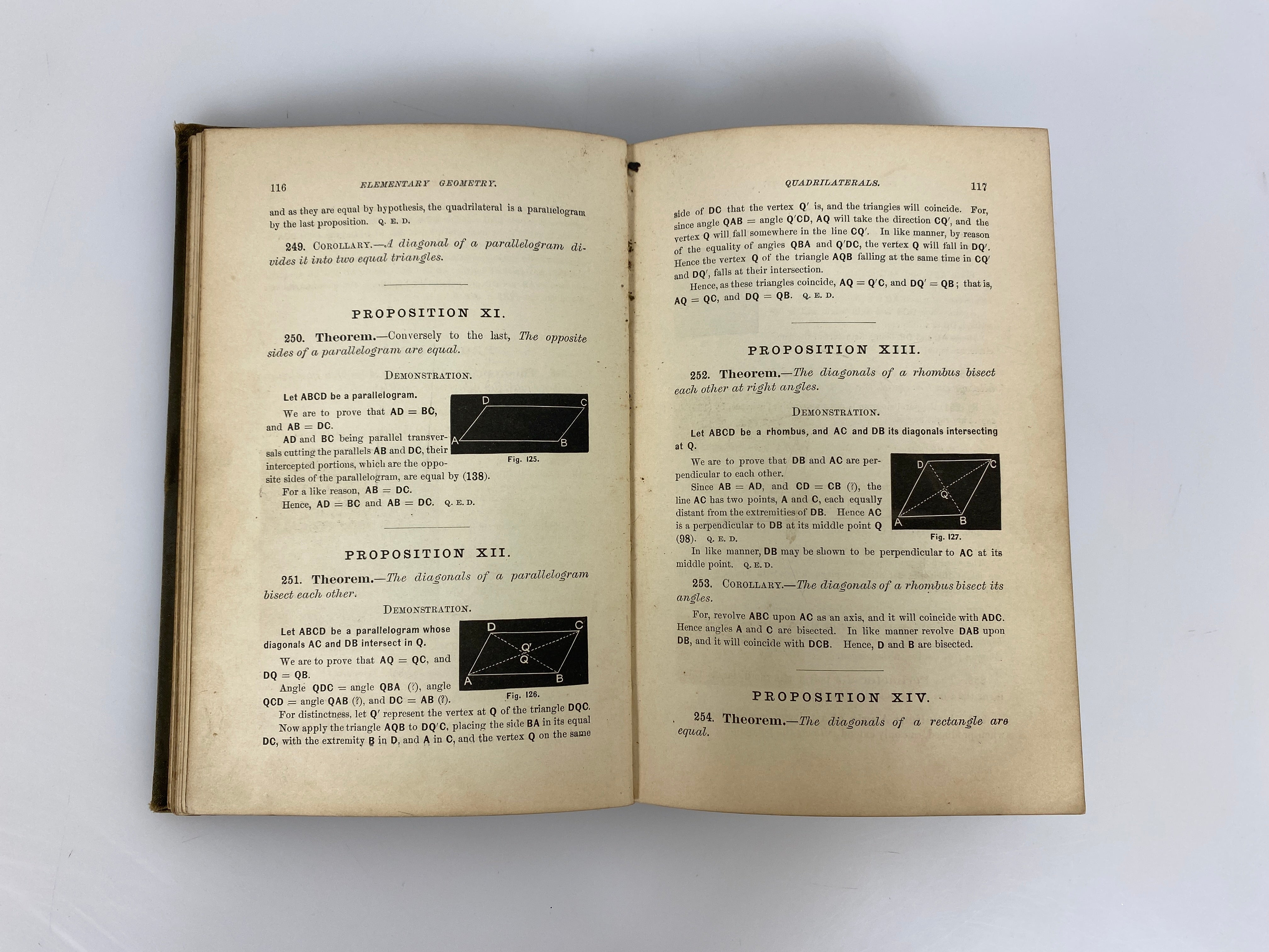 Olney's New Elementary Geometry "New Edition" 1883 Antique HC