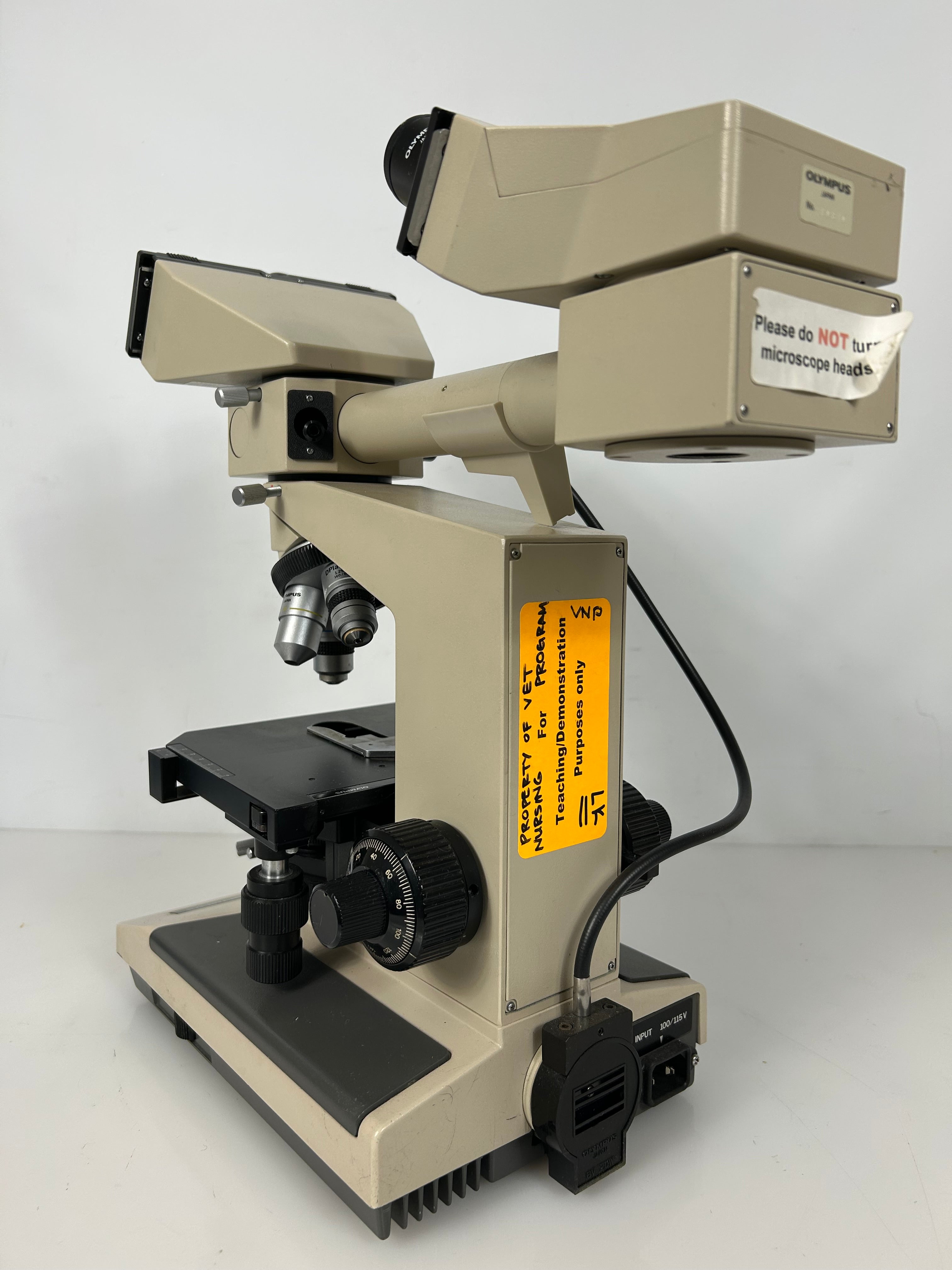 Olympus BH-2 Dual Viewing Binocular Microscope w/ 4 Objectives *Untested*