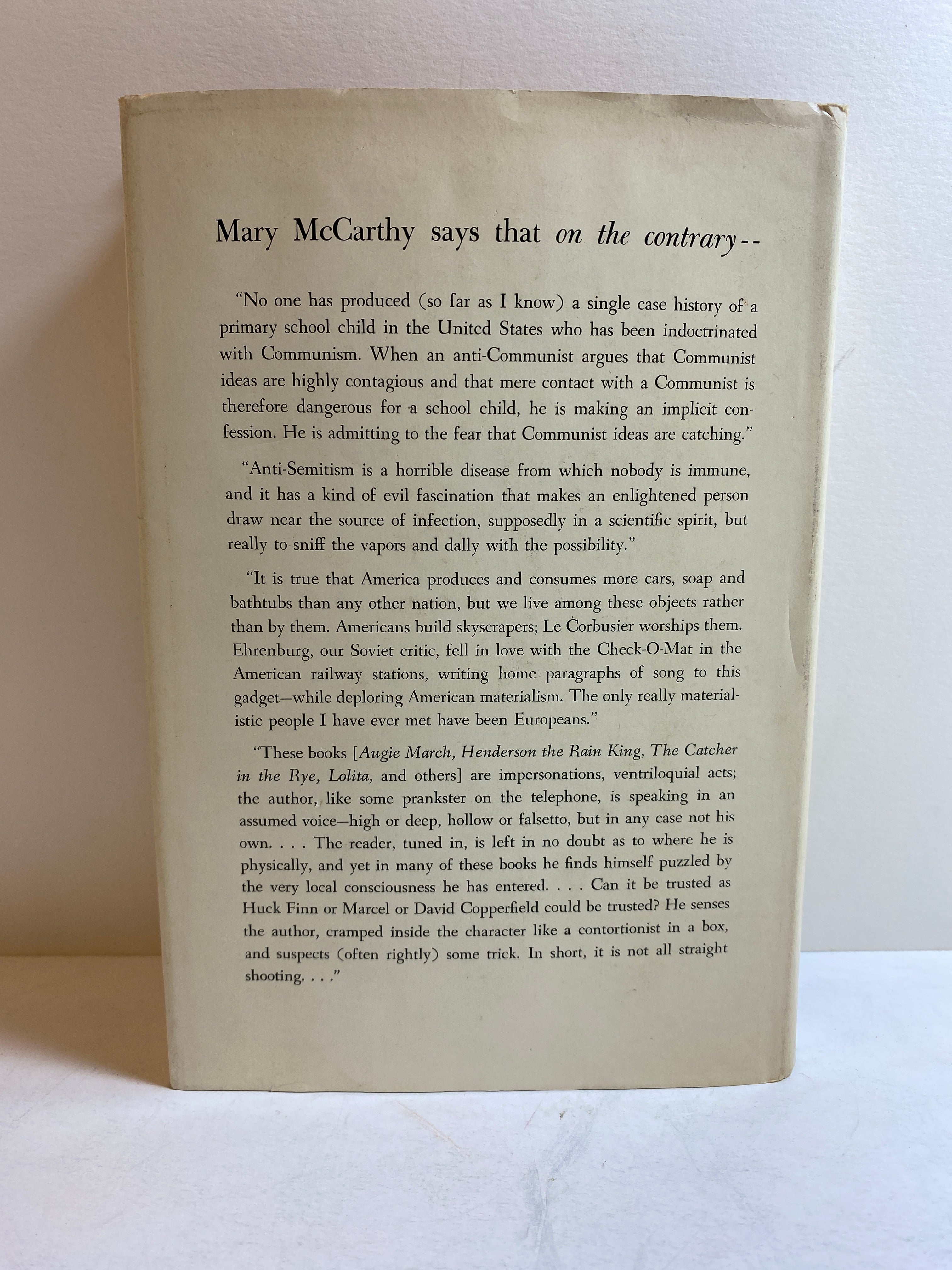 On the Contrary Articles of Belief 1946-1961 Mary McCarthy Vintage HC DJ