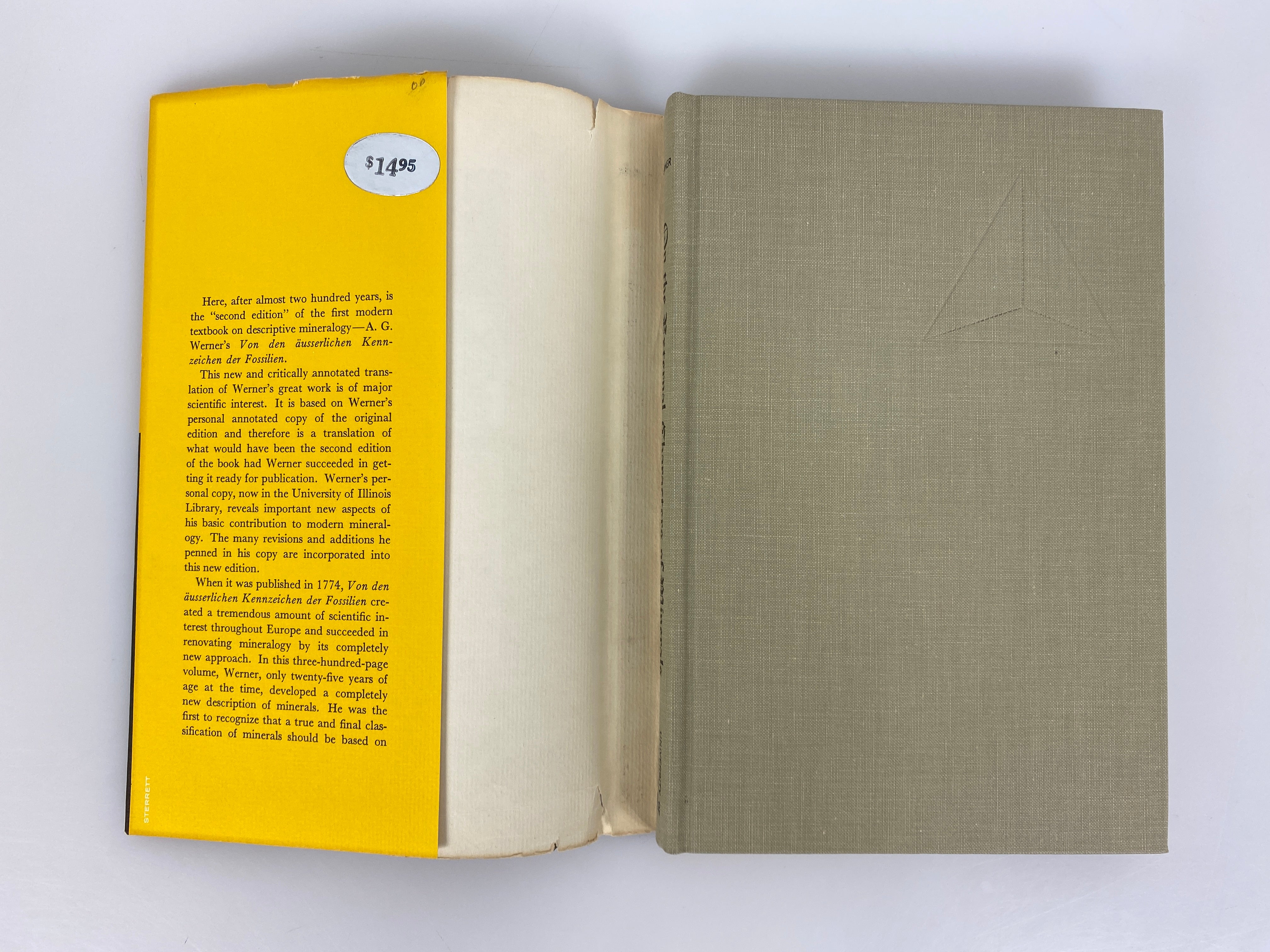 On the External Characters of Minerals by A.G. Werner 1962 HC DJ