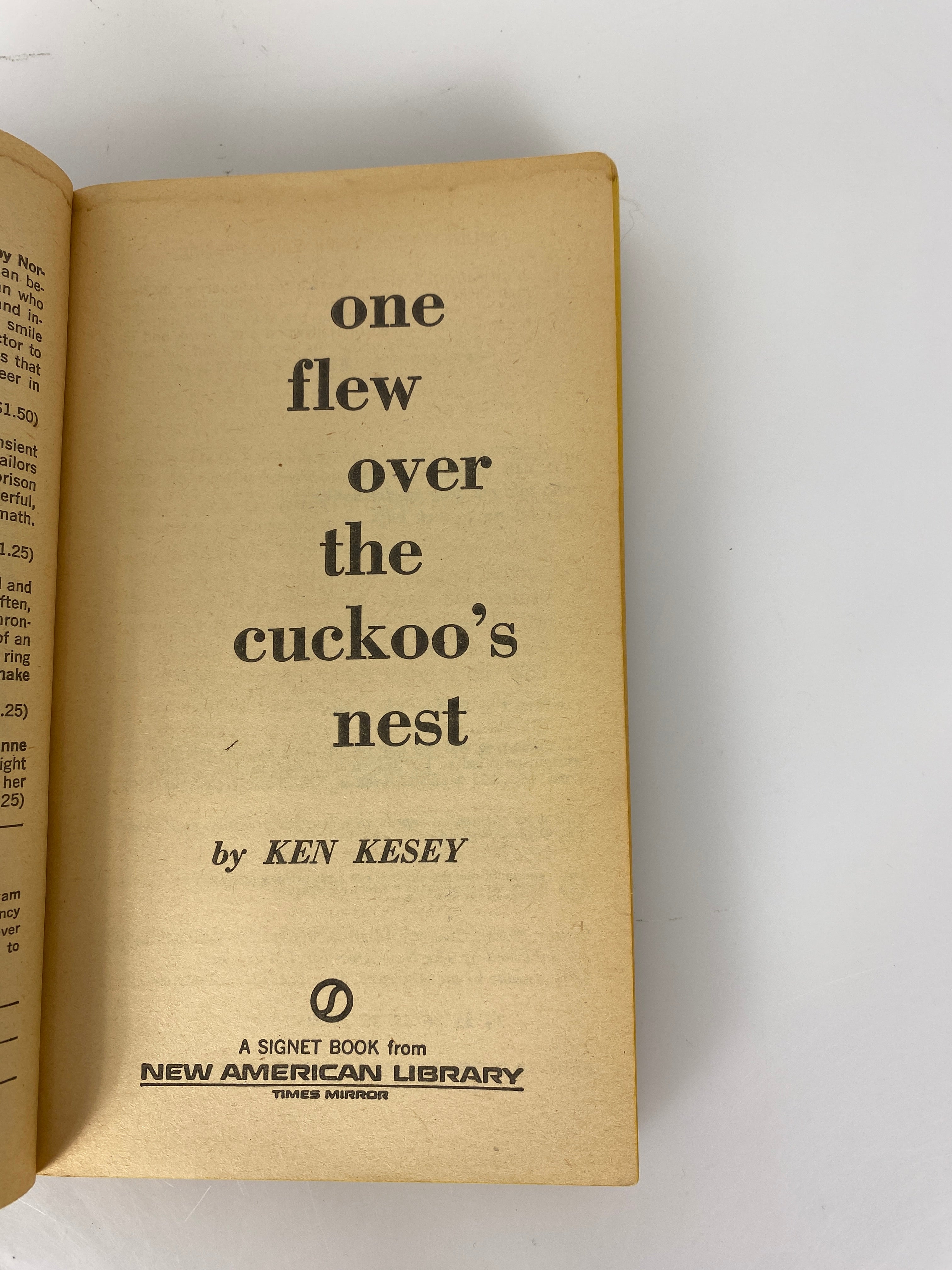 One Flew Over the Cuckoo's Nest Ken Kesey vintage paperback 1962