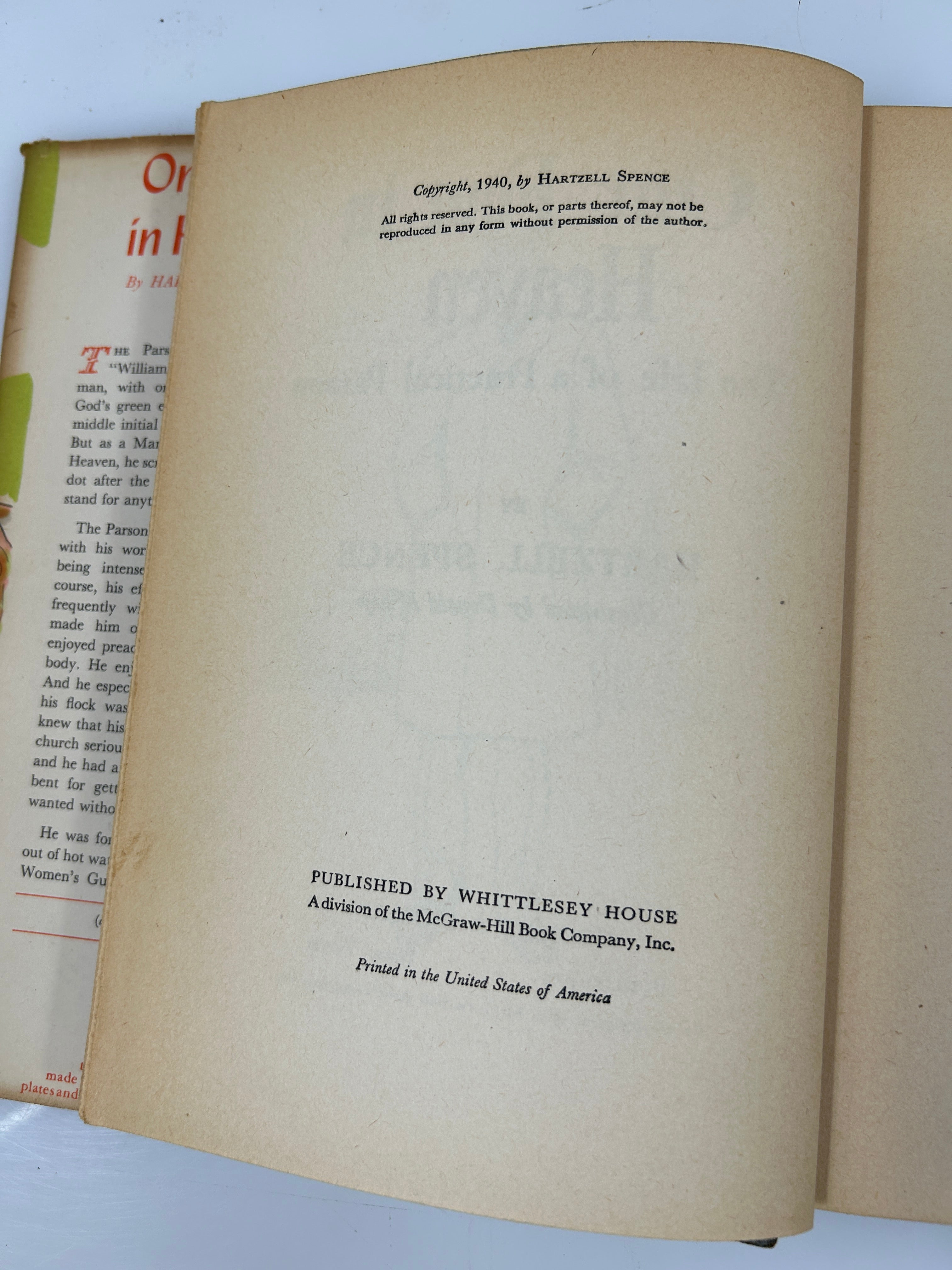One Foot in Heaven by Hartzell Spence Grosset & Dunlap/Whittlesey House 1940 HCDJ