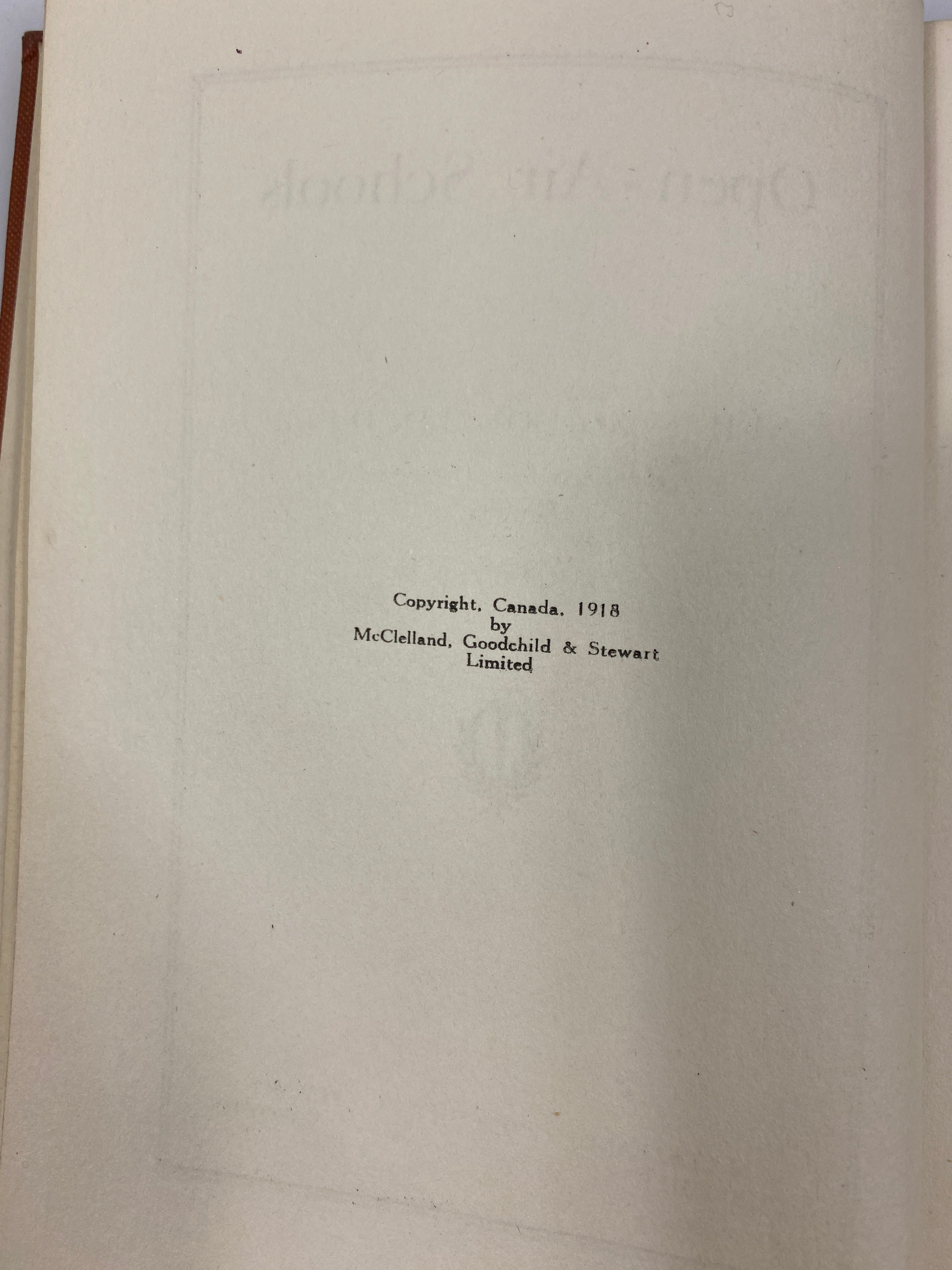 Open-Air Schools by Neil MacDonald Ex-library 1918 HC