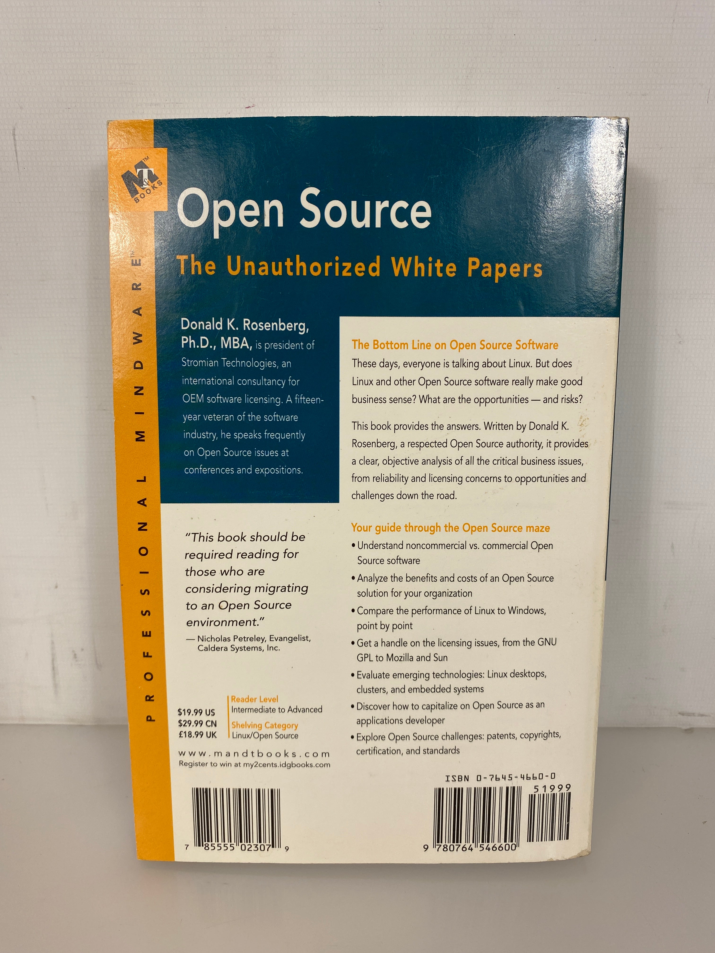 Open Source The Unauthorized White Papers by Rosenberg 2000 Signed SC