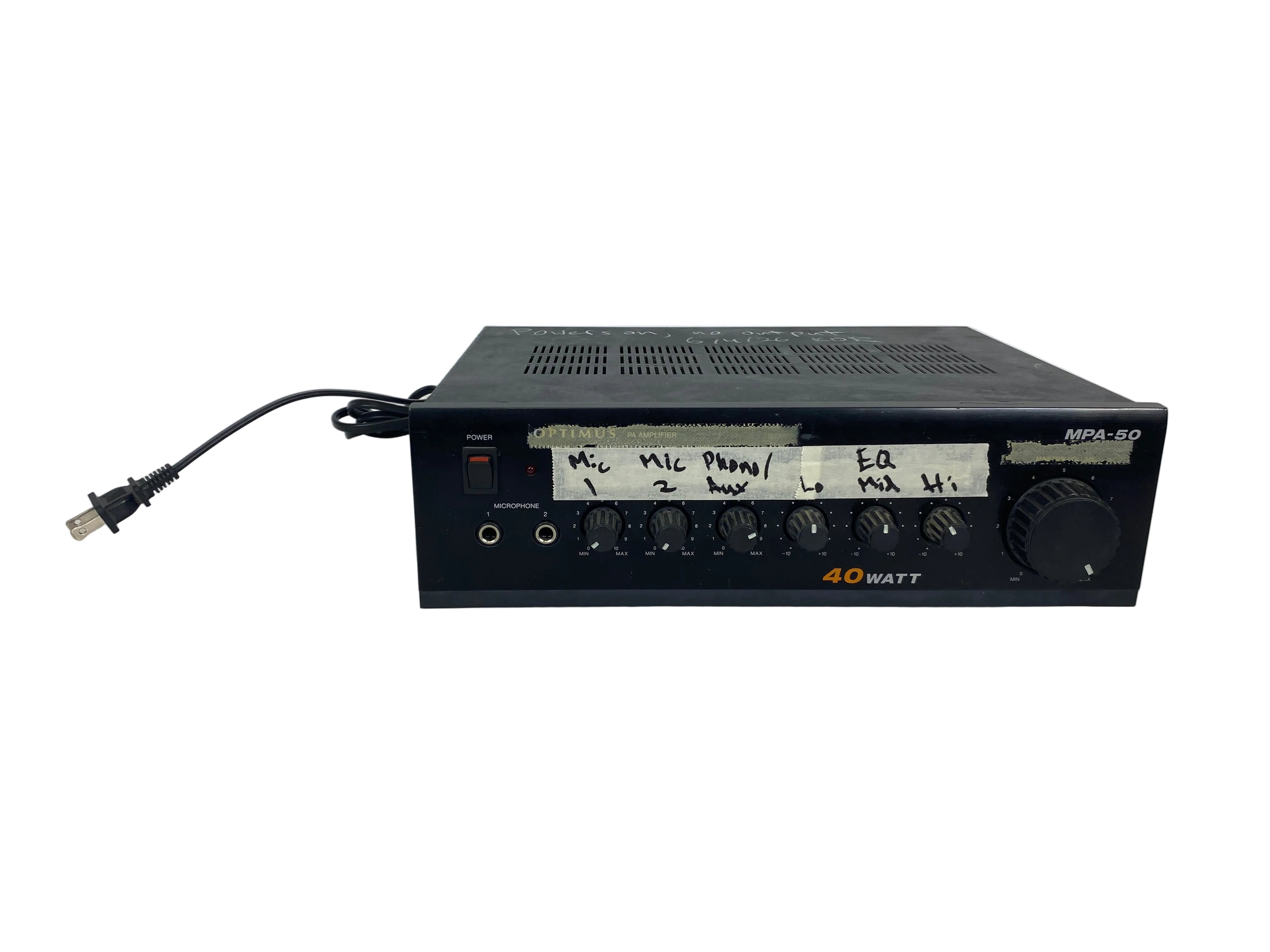 Optimus MPA-50 PA Amplifier *No Output*