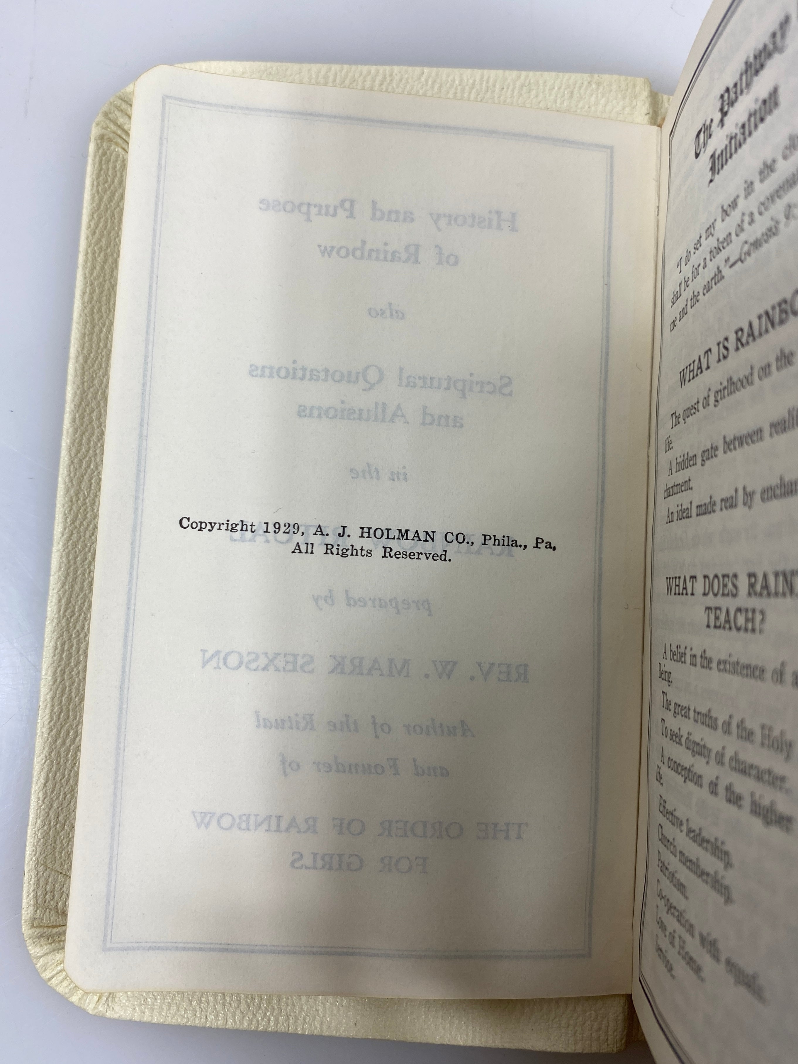 Order of Rainbow for Girls Holy Bible 1929 Slipcase