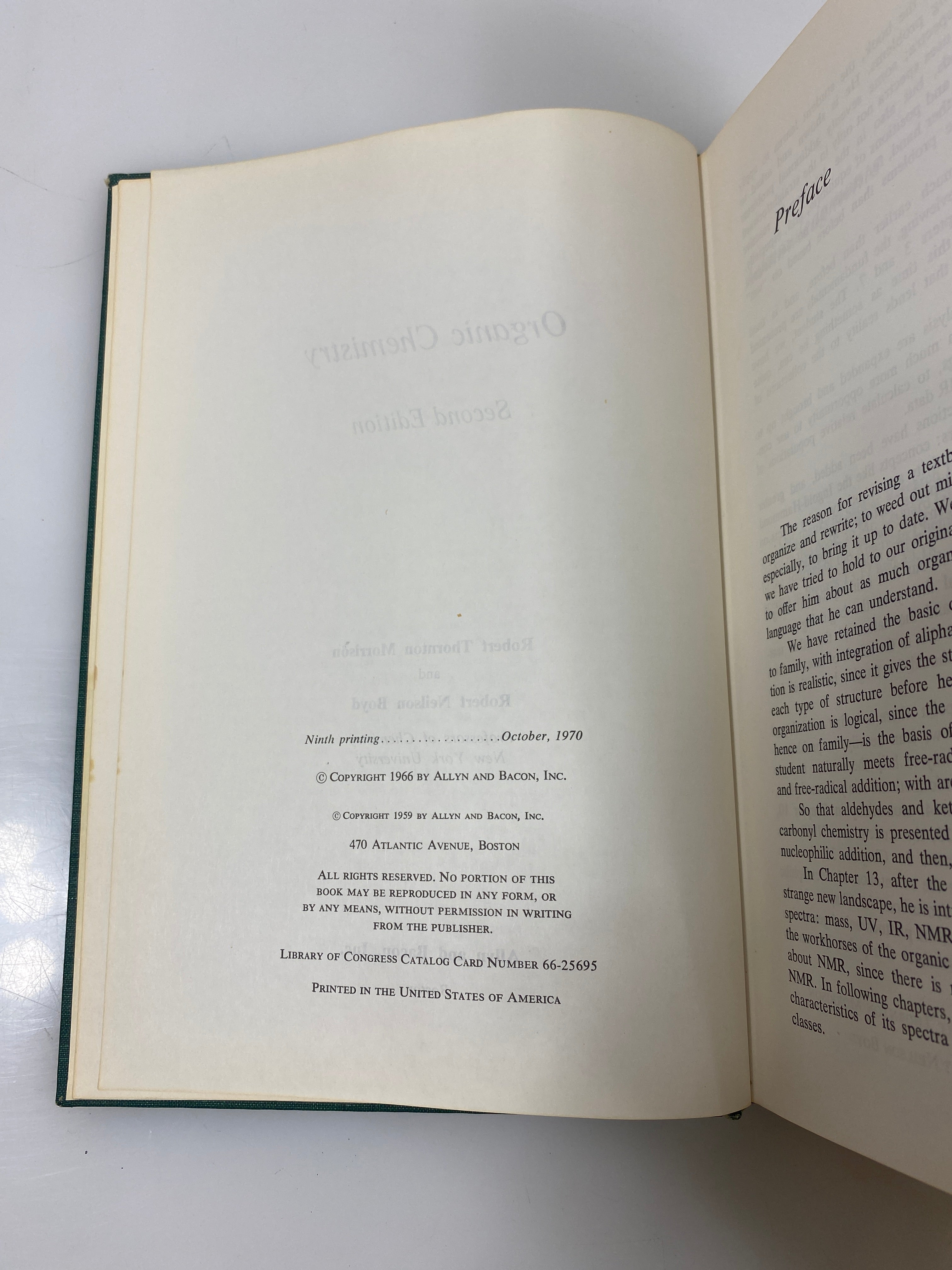 Organic Chemistry 2nd Edition Morrison/Boyd 1970 HC