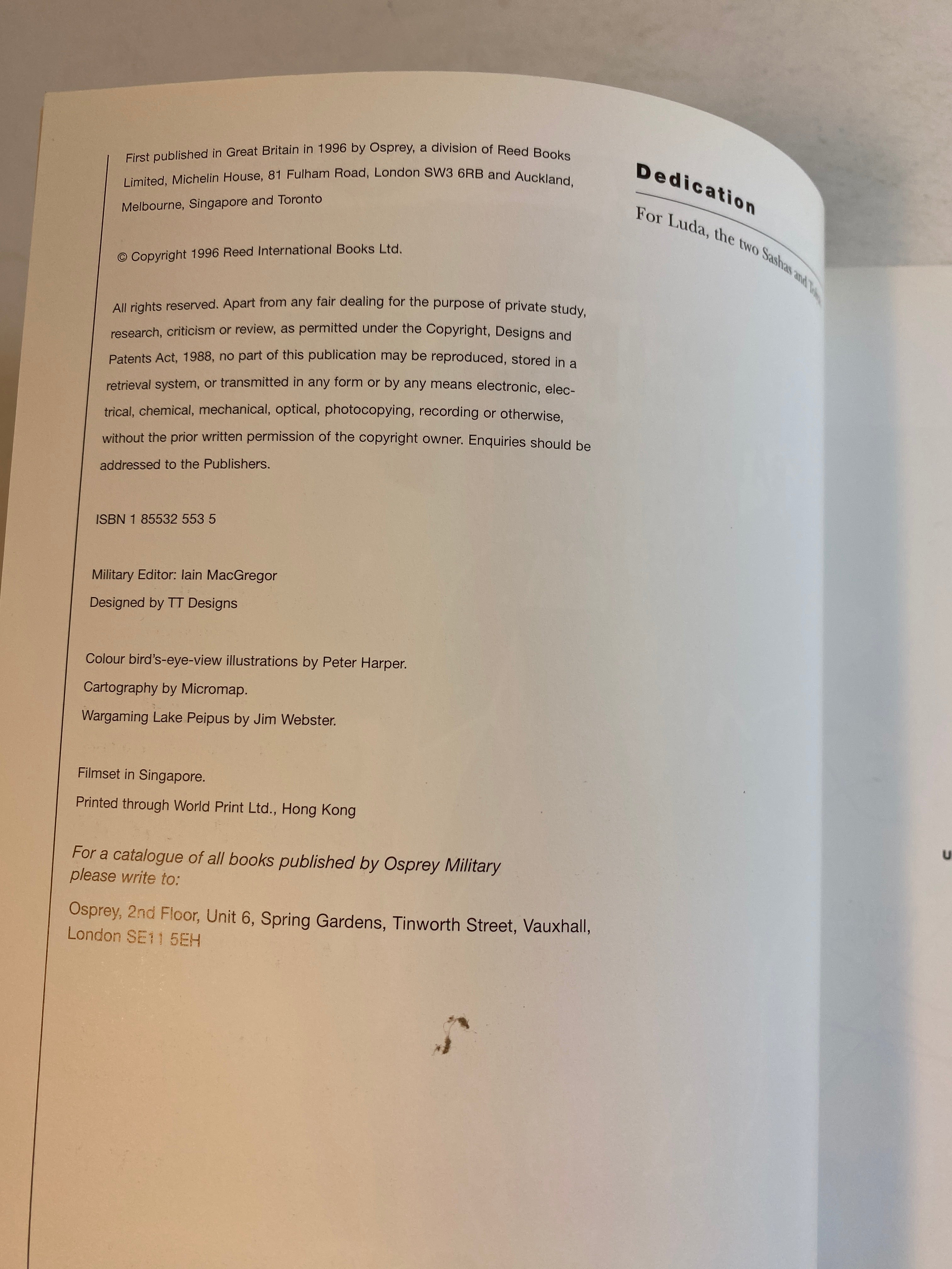 Osprey Campaign Series #46 Lake Peipus 1242 1996