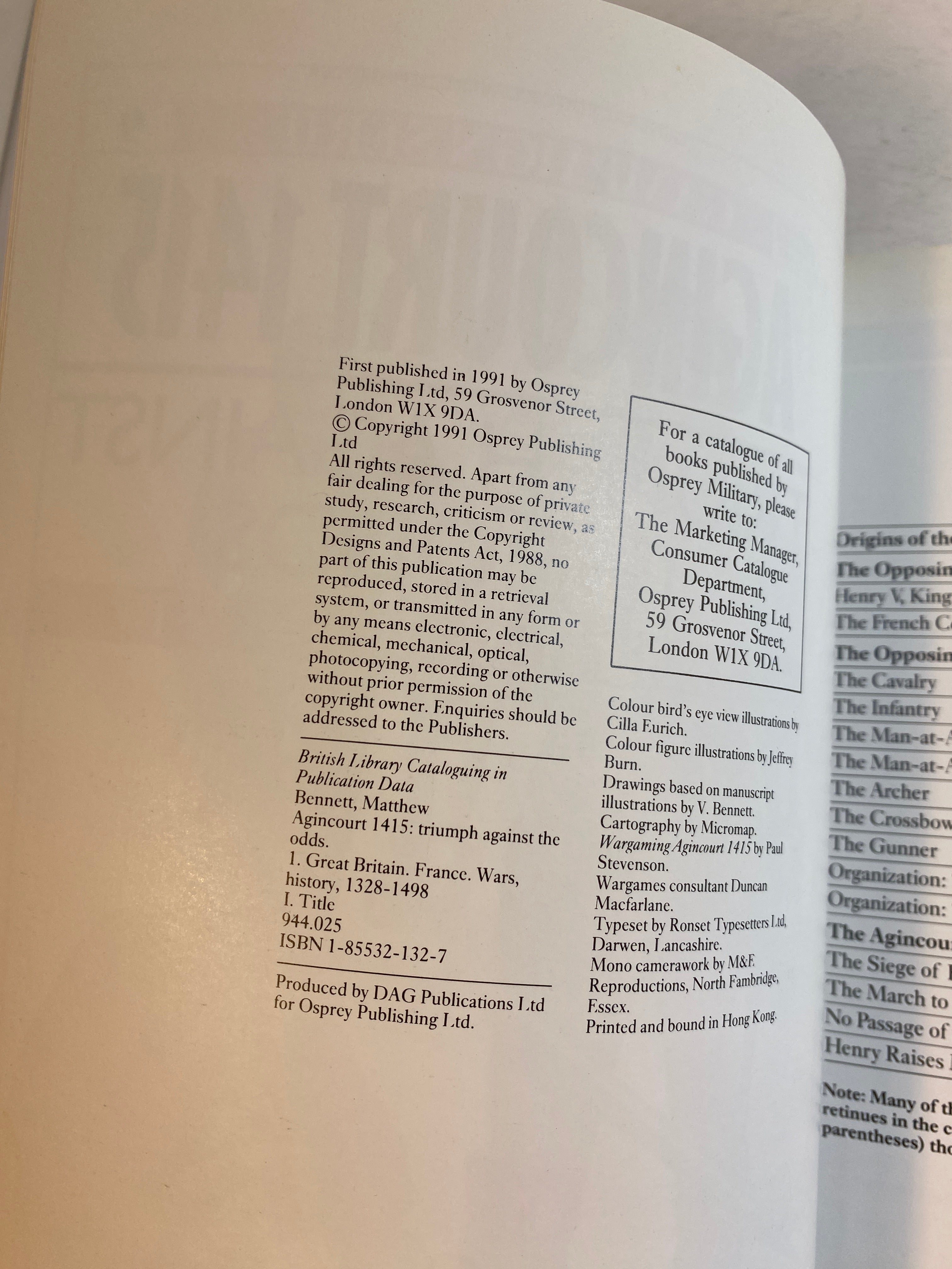 Osprey Campaign Series #9 Agincourt 1415 1991