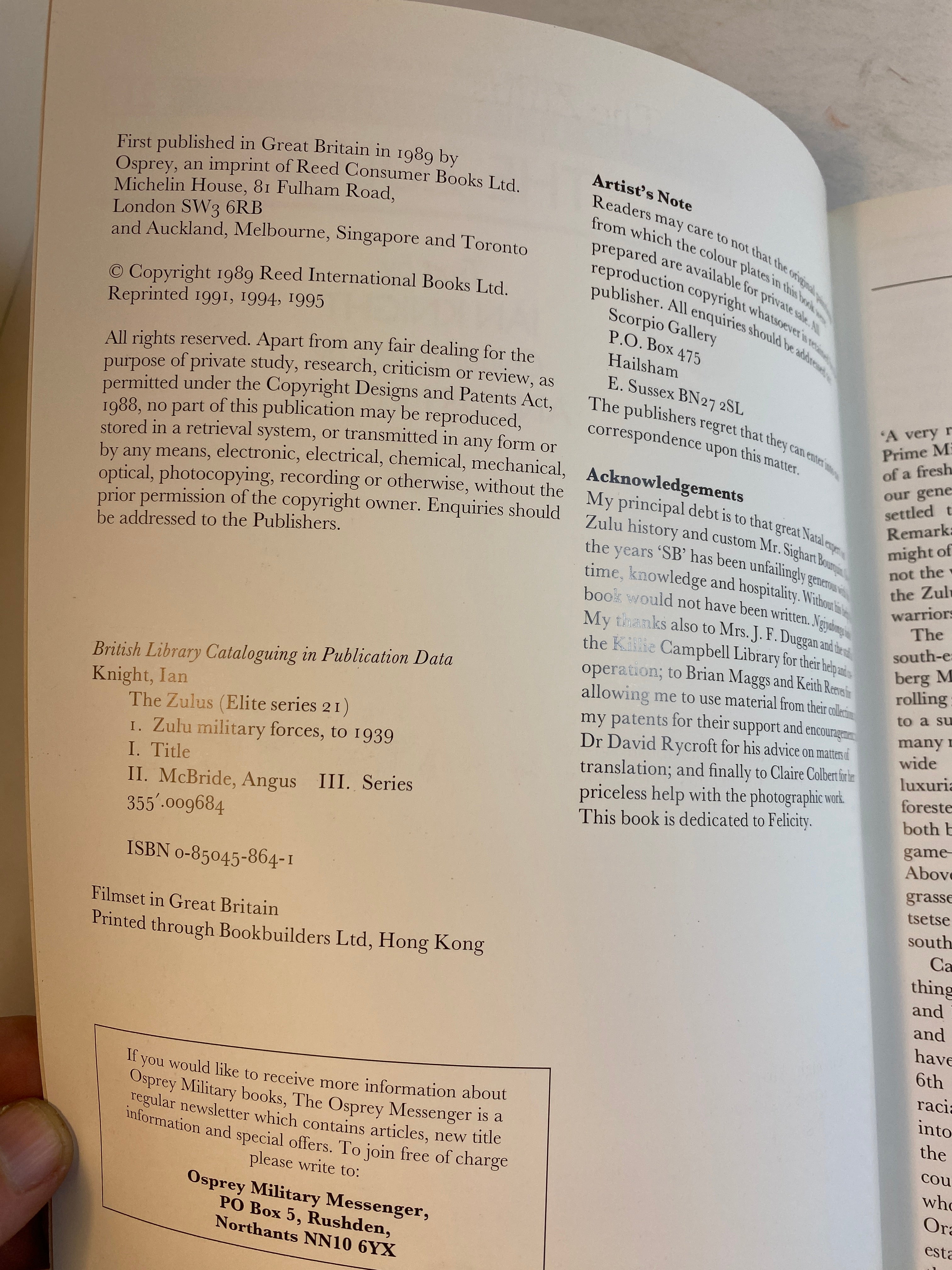 Osprey Elite Series #21 The Zulus 1995