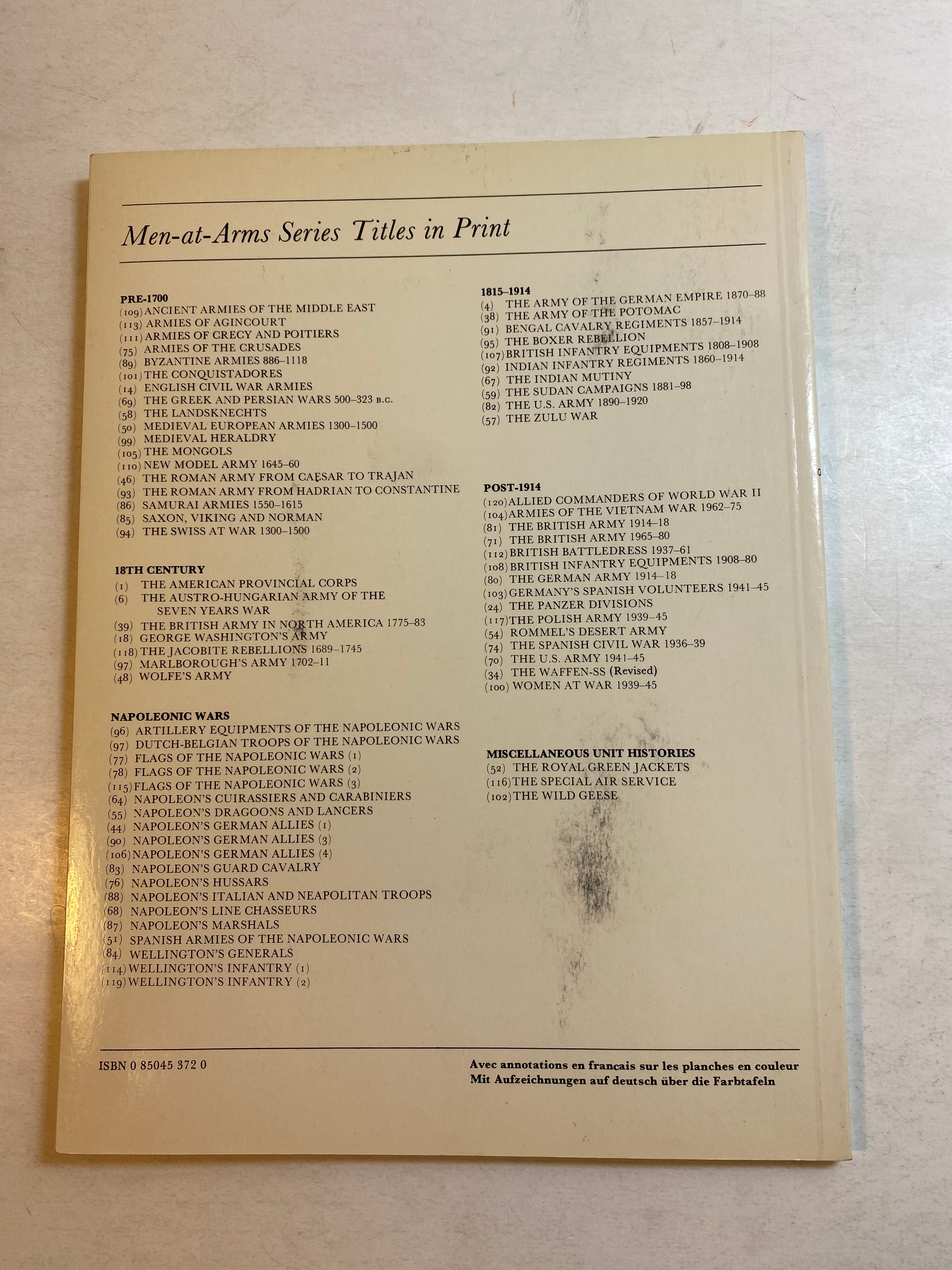 Osprey Men-At-Arms Series #105 The Mongols 1982