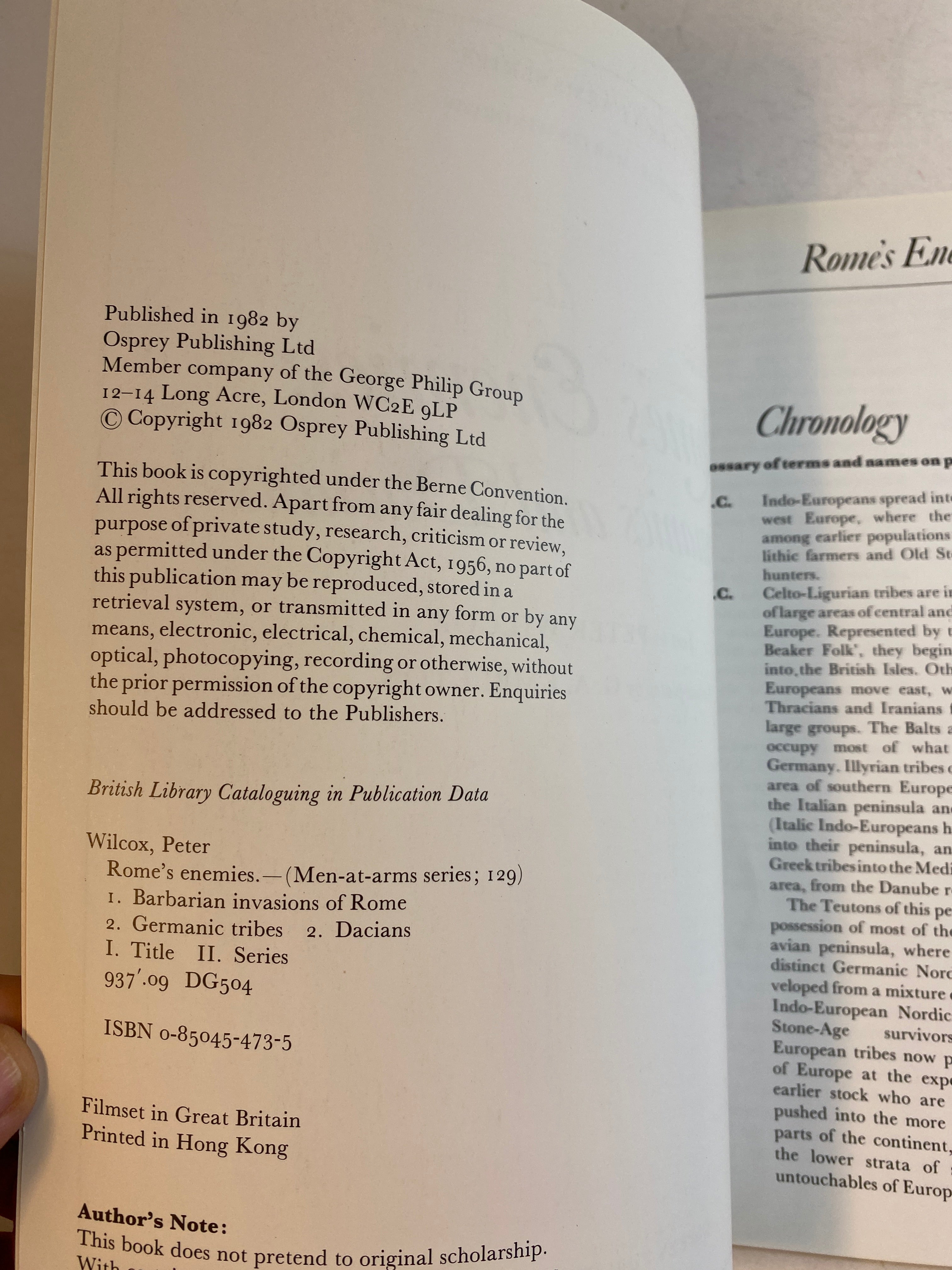 Osprey Men-At-Arms Series #129 Rome's Enemies Germanics Dacians 1982