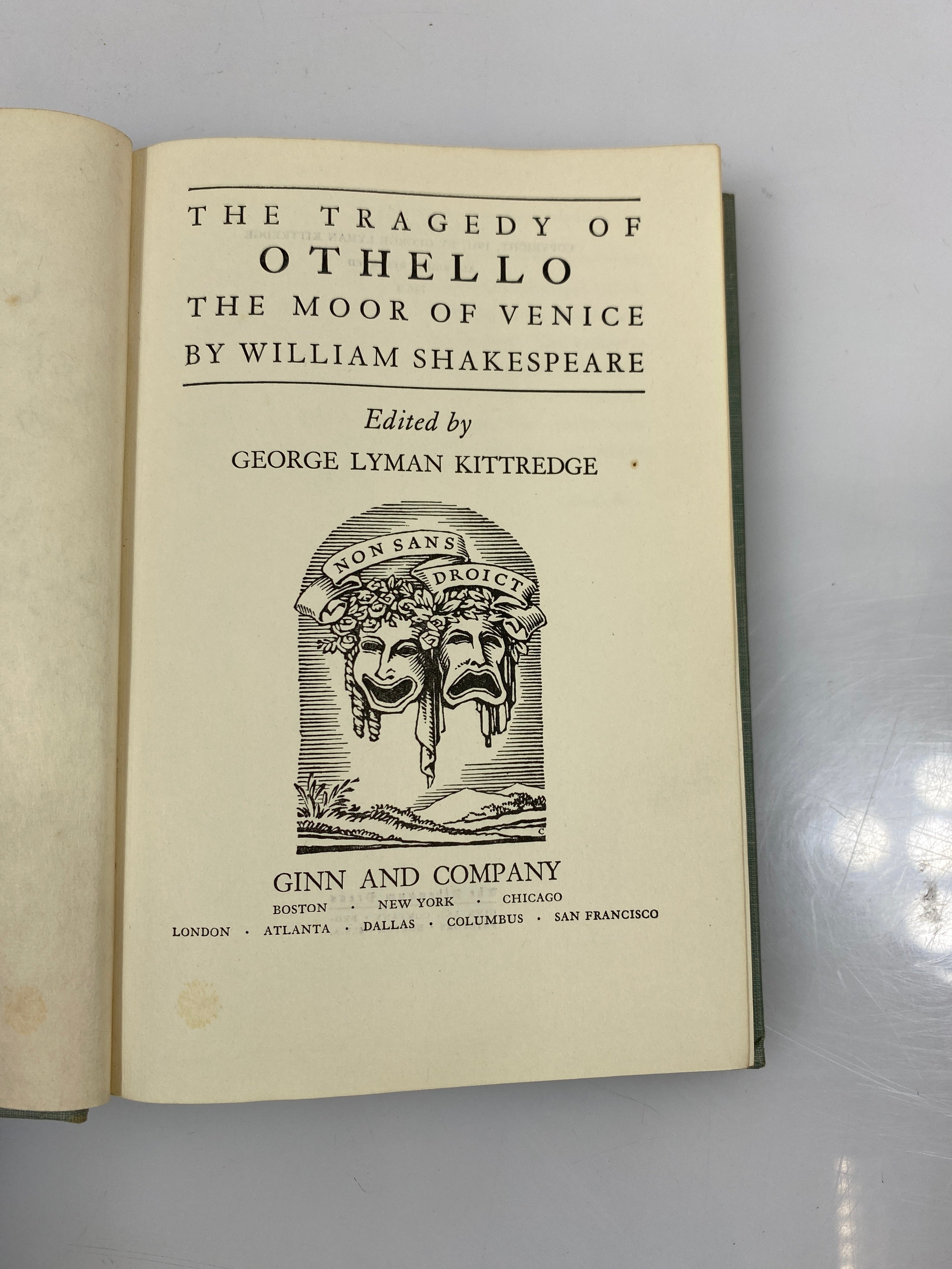 Othello by William Shakespeare Ginn and Company 1941 HC