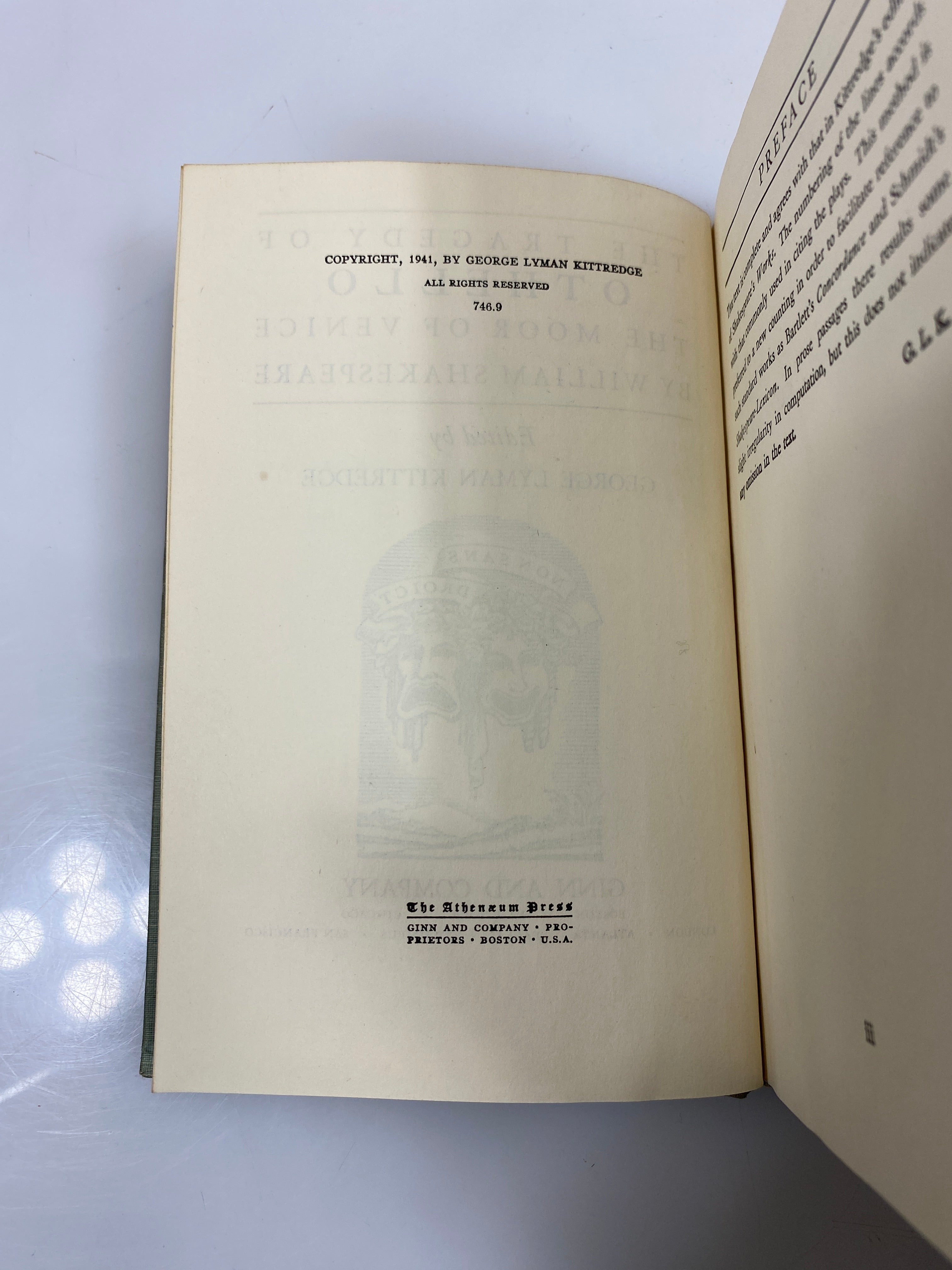 Othello by William Shakespeare Ginn and Company 1941 HC
