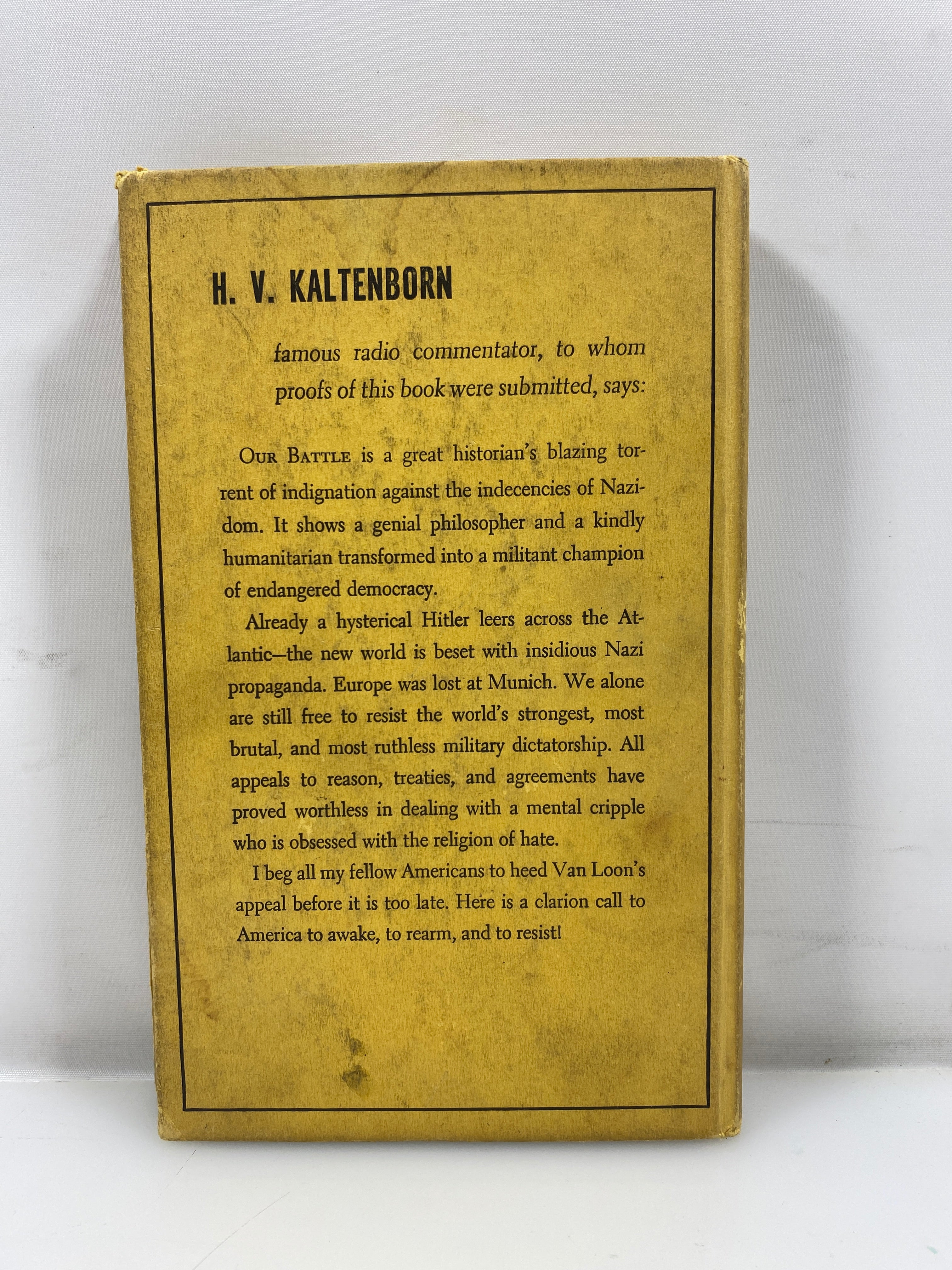 Our Battle by Hendrik Willem van Loon 1938 HC