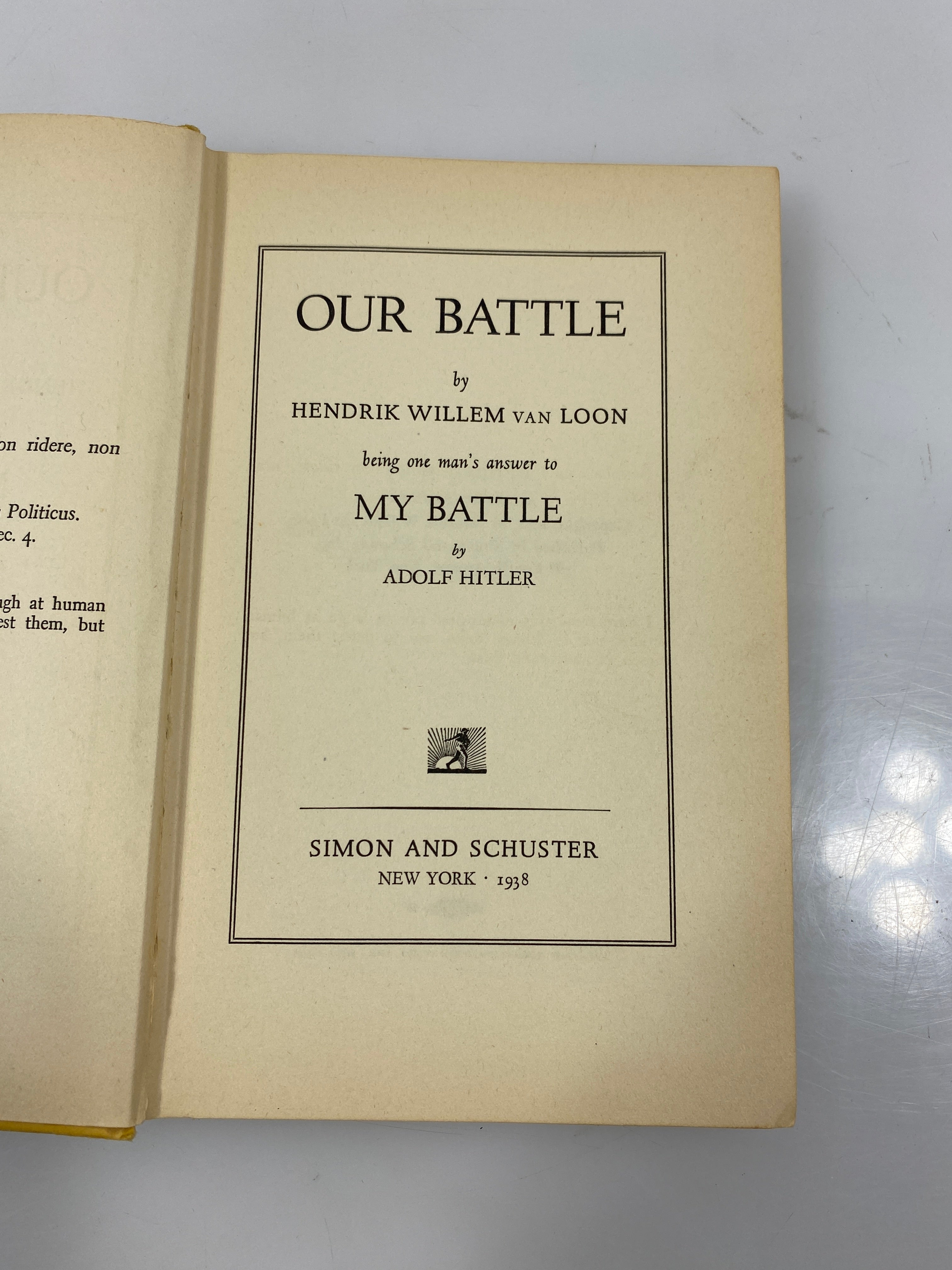 Our Battle by Hendrik Willem van Loon 1938 HC