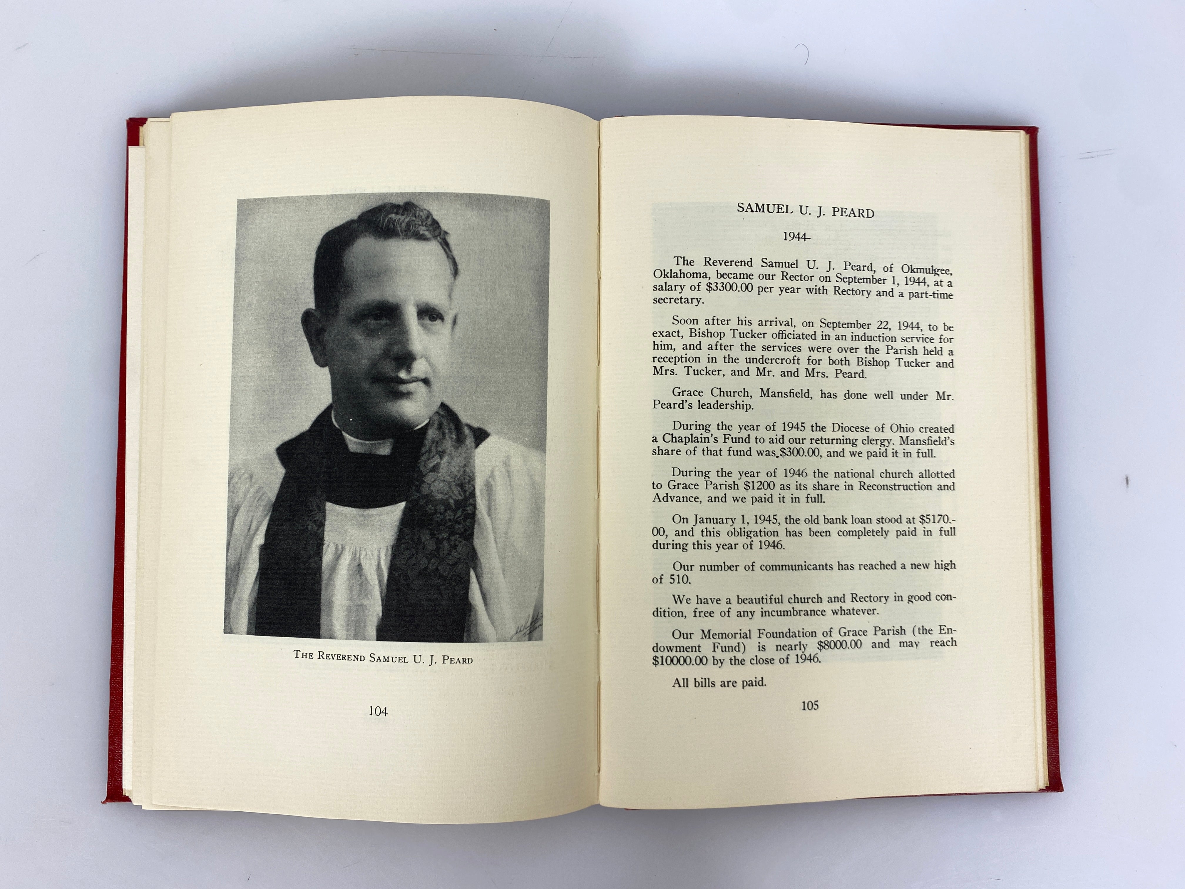 Our First Hundred Years Grace Episcopal Church Mansfield OH 1946 Ex-Library HC