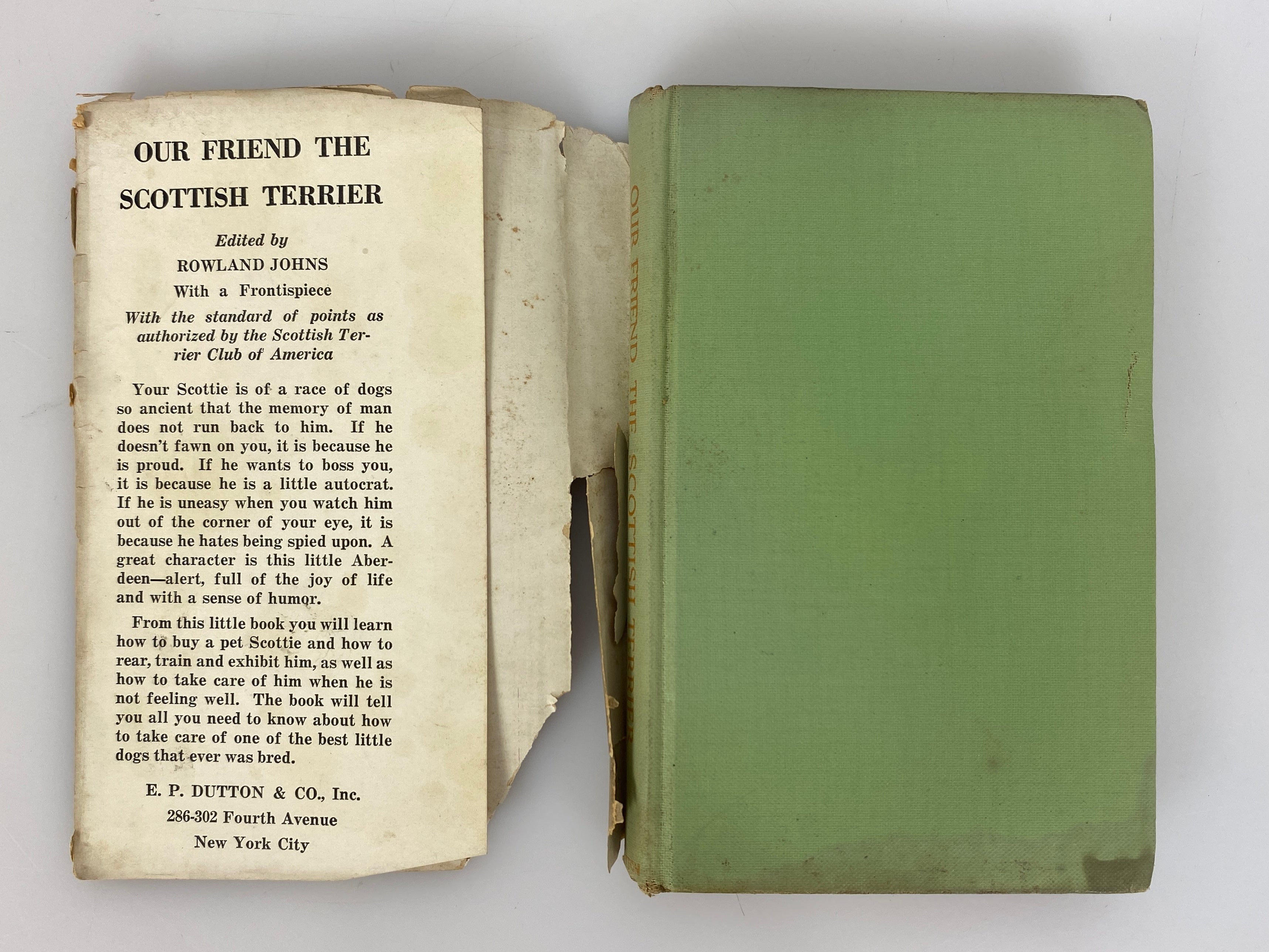 Our Friend the Scottish Terrier by Rowland Johns 1933 Vintage HC DJ