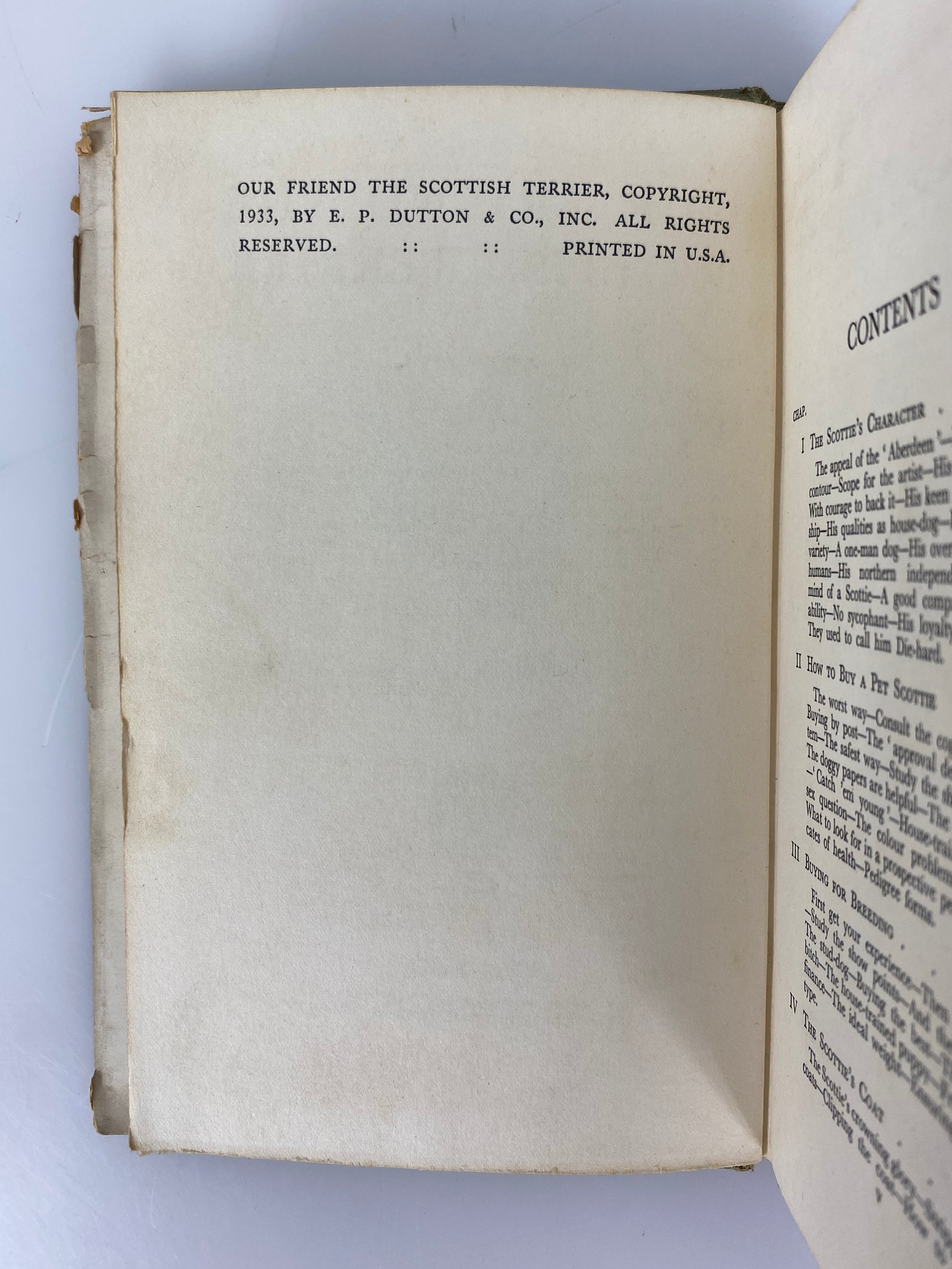 Our Friend the Scottish Terrier by Rowland Johns 1933 Vintage HC DJ