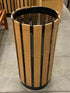 Outdoor Metal and Wood Trash Container w/ Vinyl