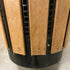 Outdoor Metal and Wood Trash Container w/ Vinyl
