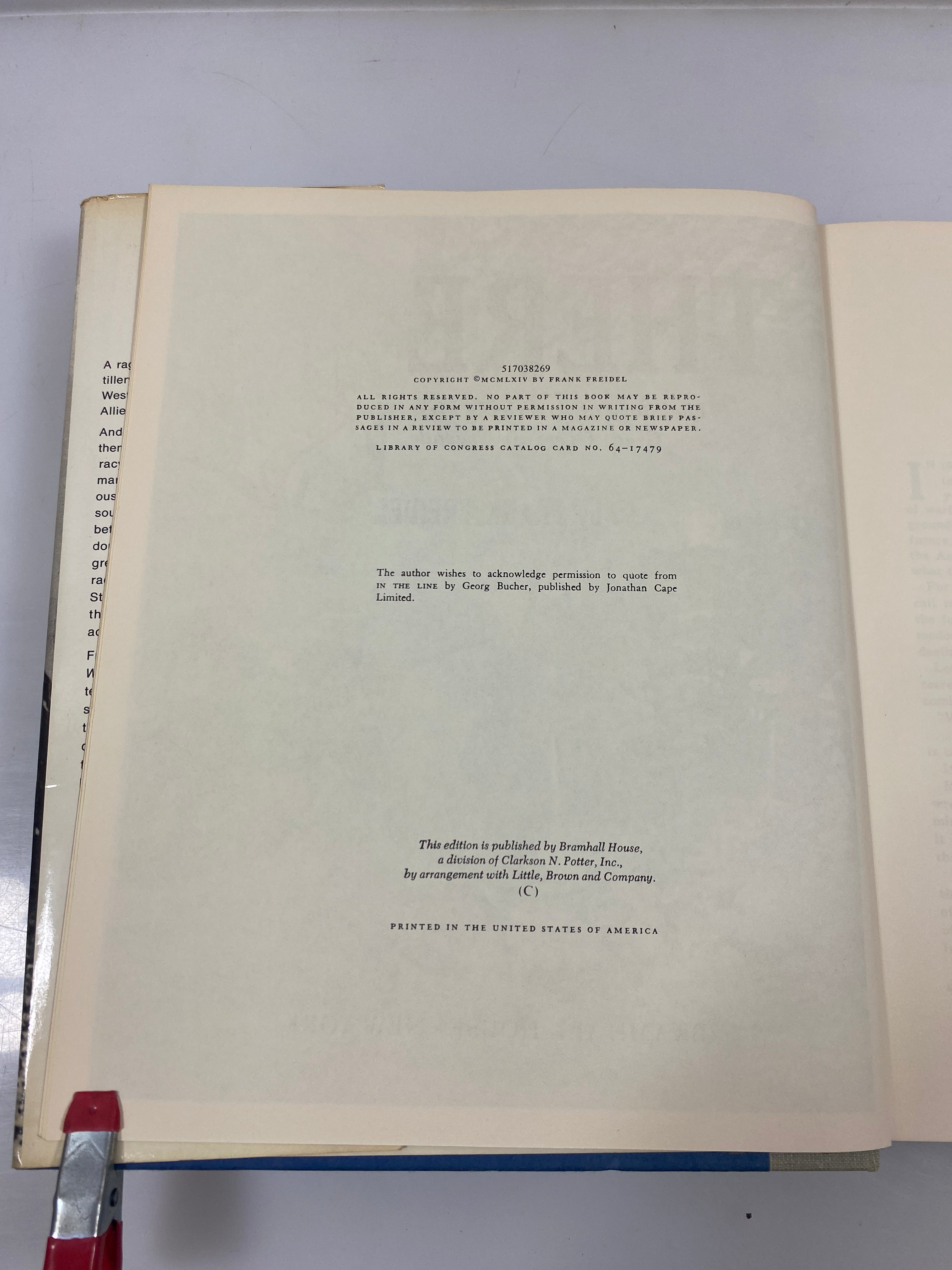 Over There by Frank Freidel Bramhall House 1964 HCDJ