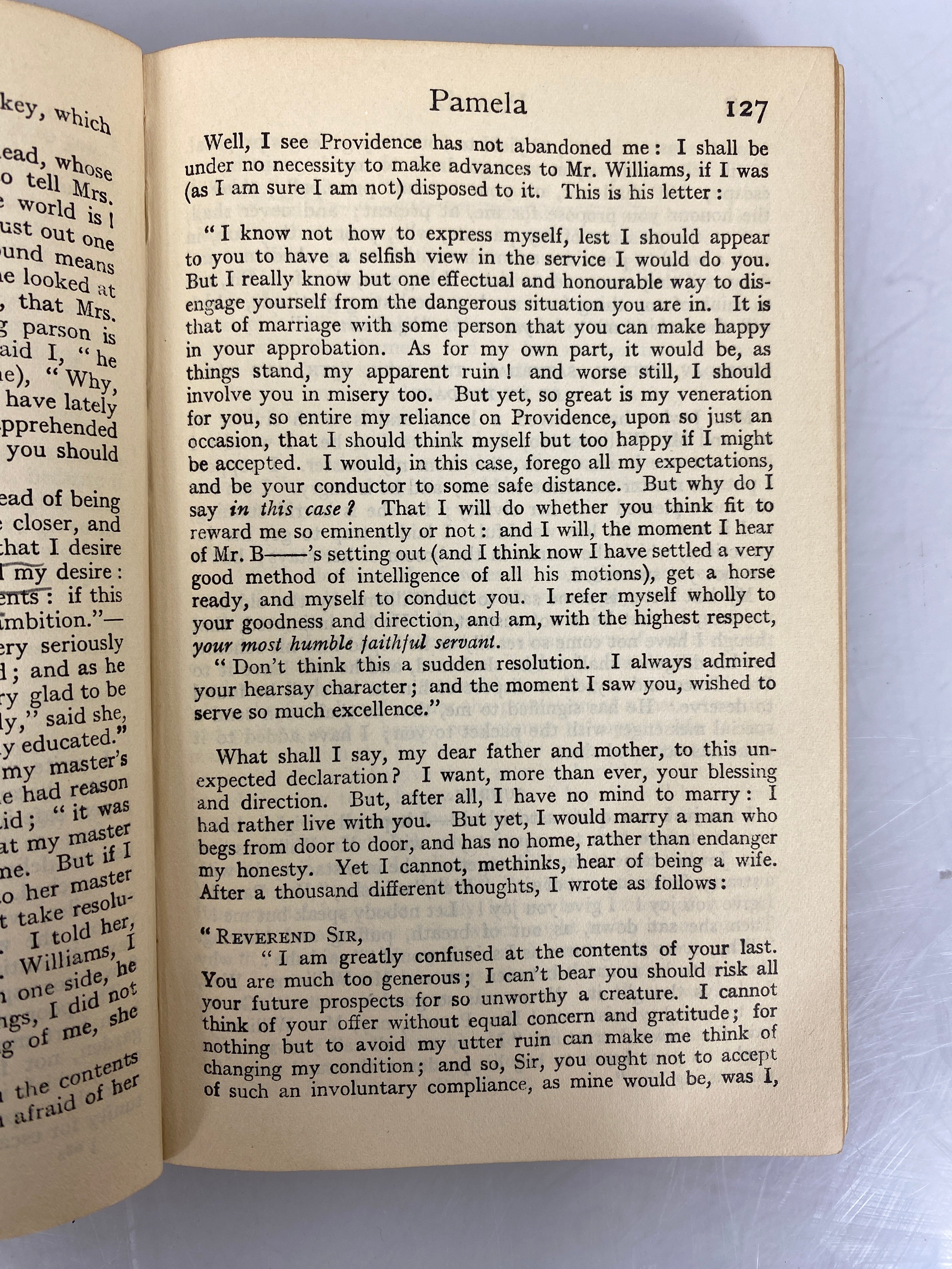 Pamela Volume 1 by Samuel Richardson 1938 Everyman's Library HC