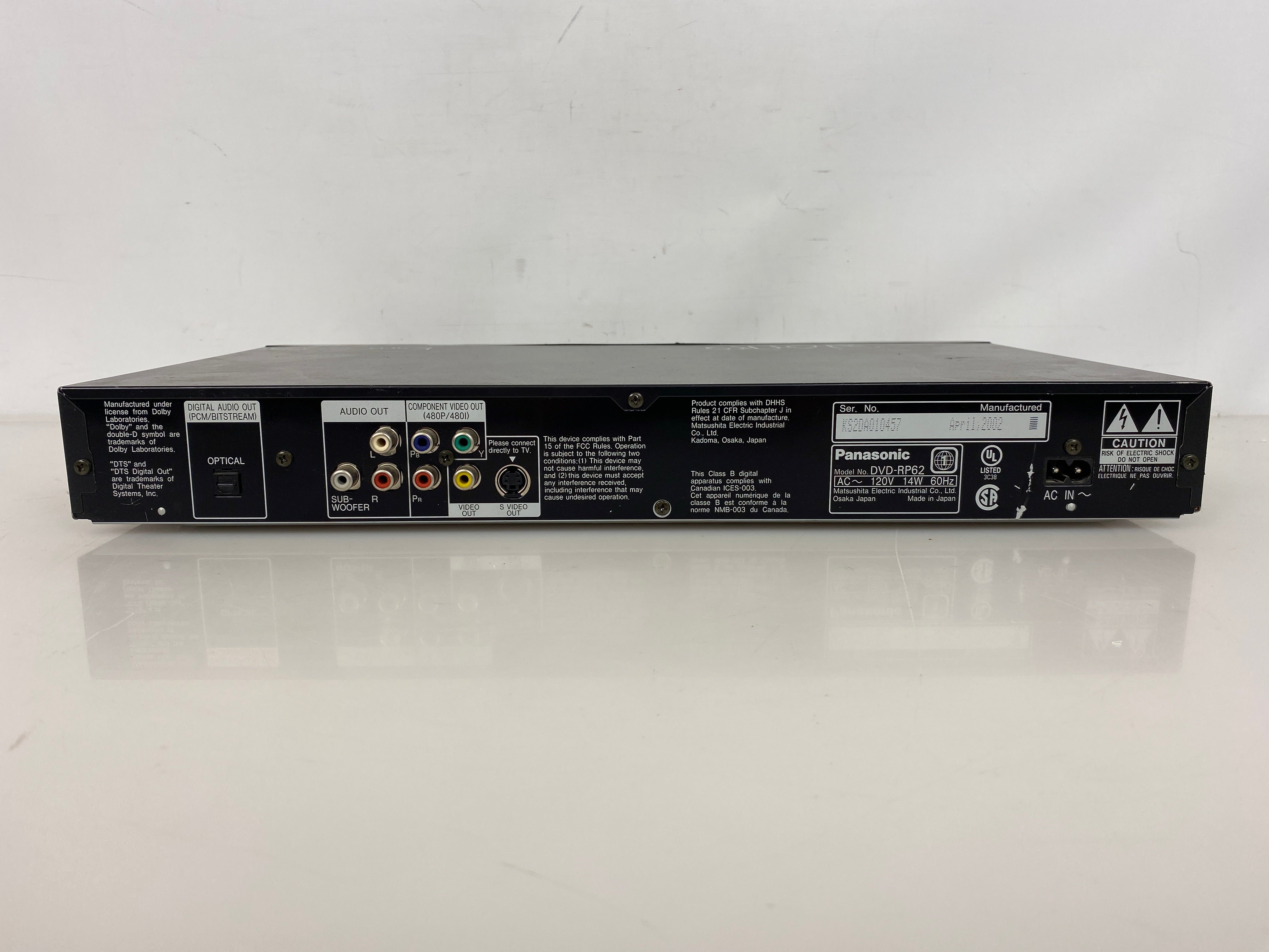 Panasonic DVD-RP62 DVD/CD Player