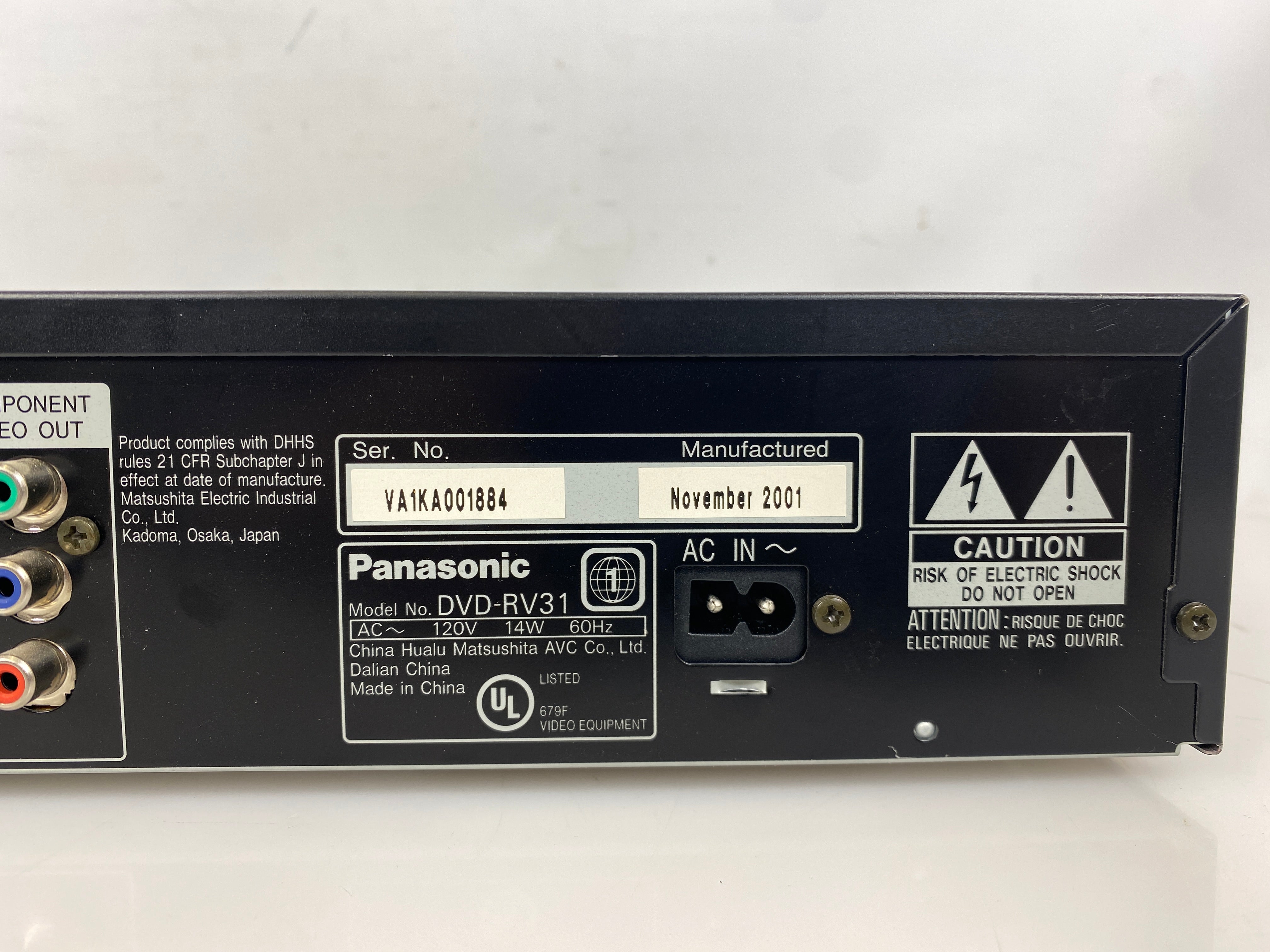 Panasonic DVD-RV31 DVD Player