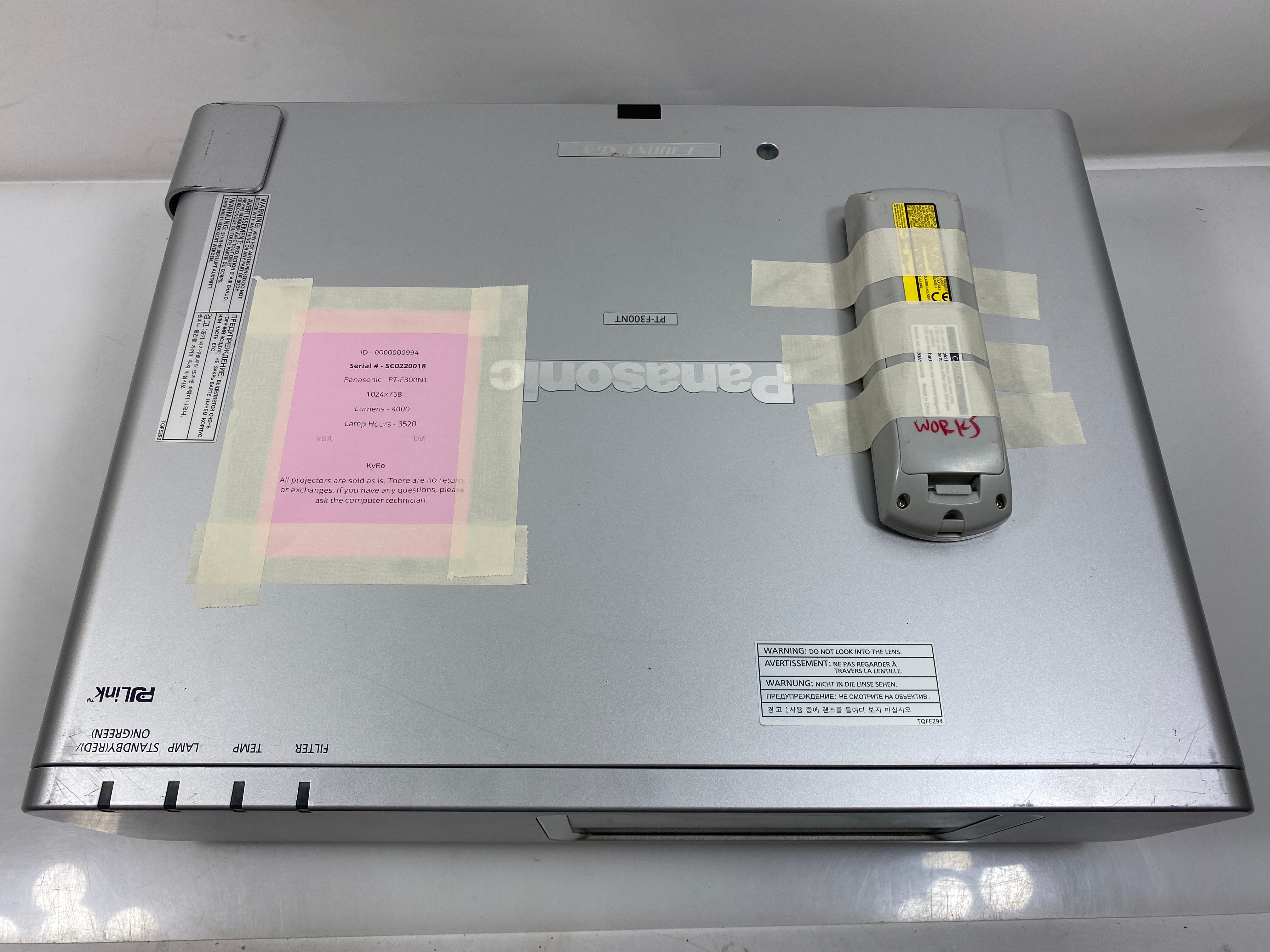 Panasonic PT-F300NT WXGA Projector