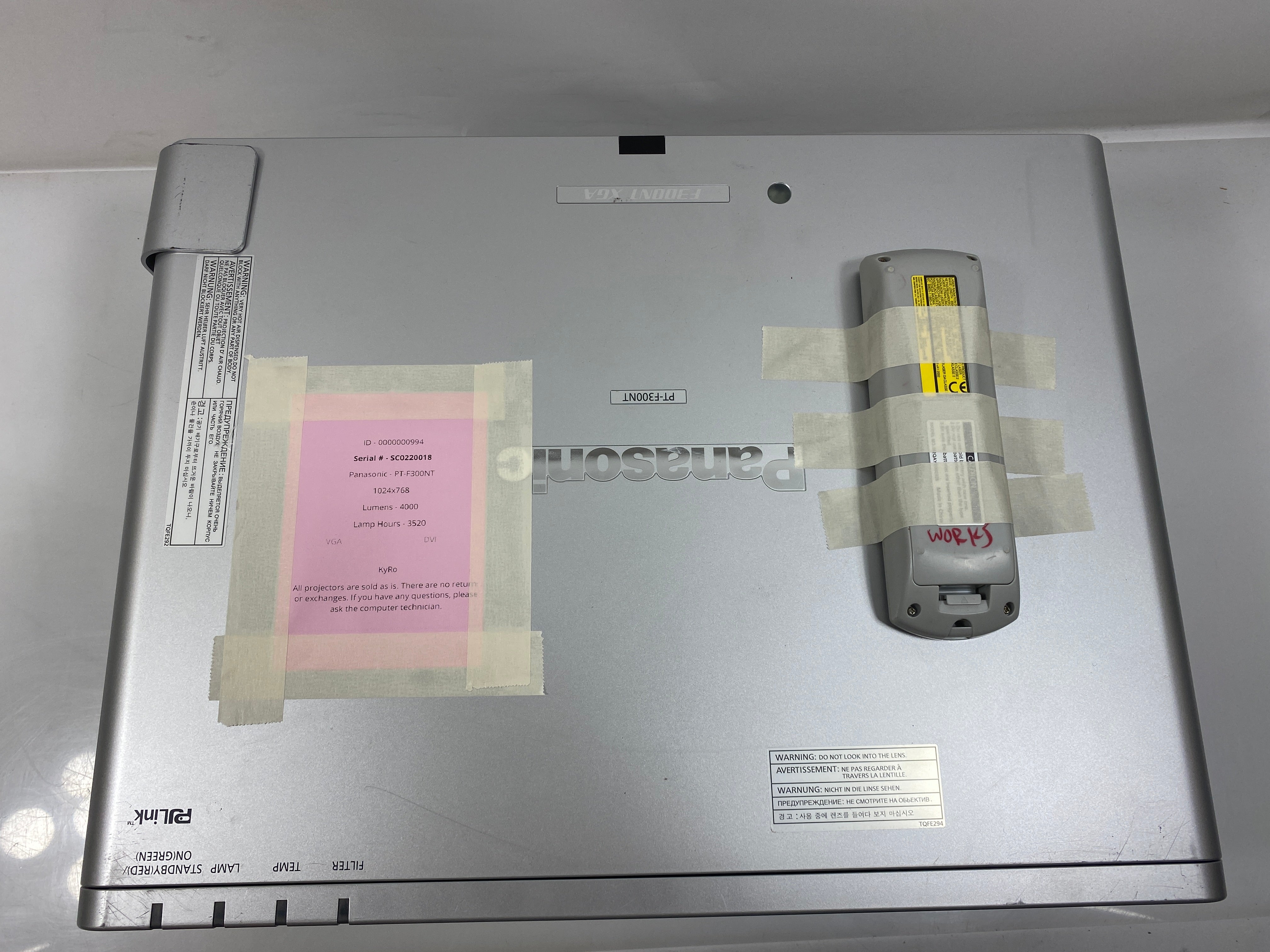 Panasonic PT-F300NT WXGA Projector
