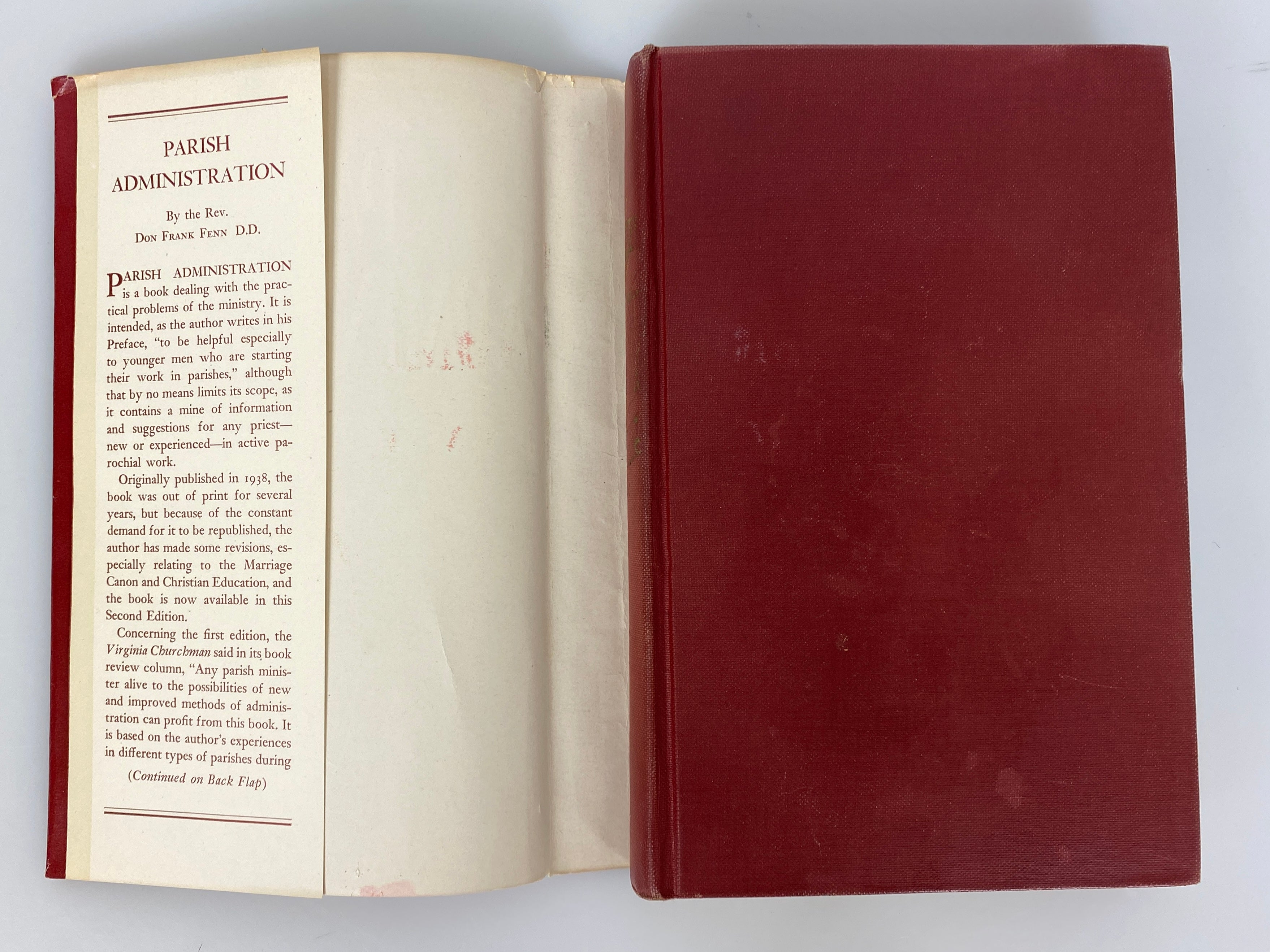 Parish Administration by Don Frank Fenn 1951 Rare Vintage HC DJ