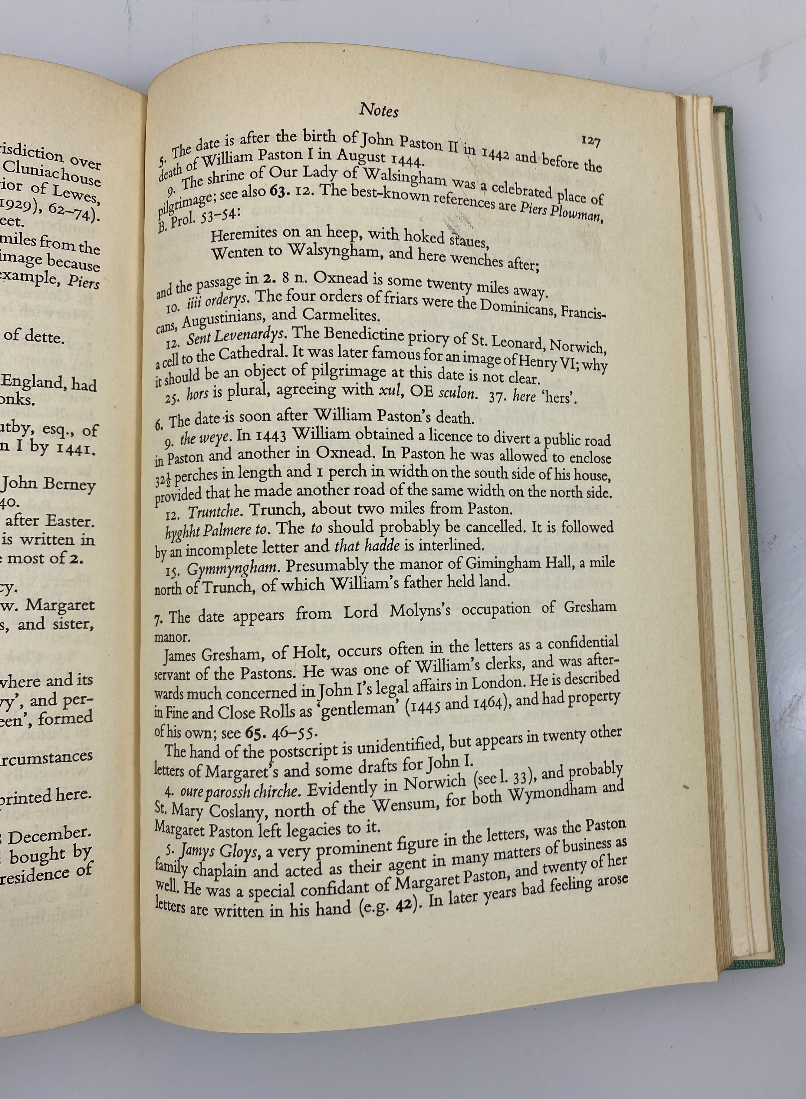 Paston Letters Norman Davis Oxford University Press 1958 HC