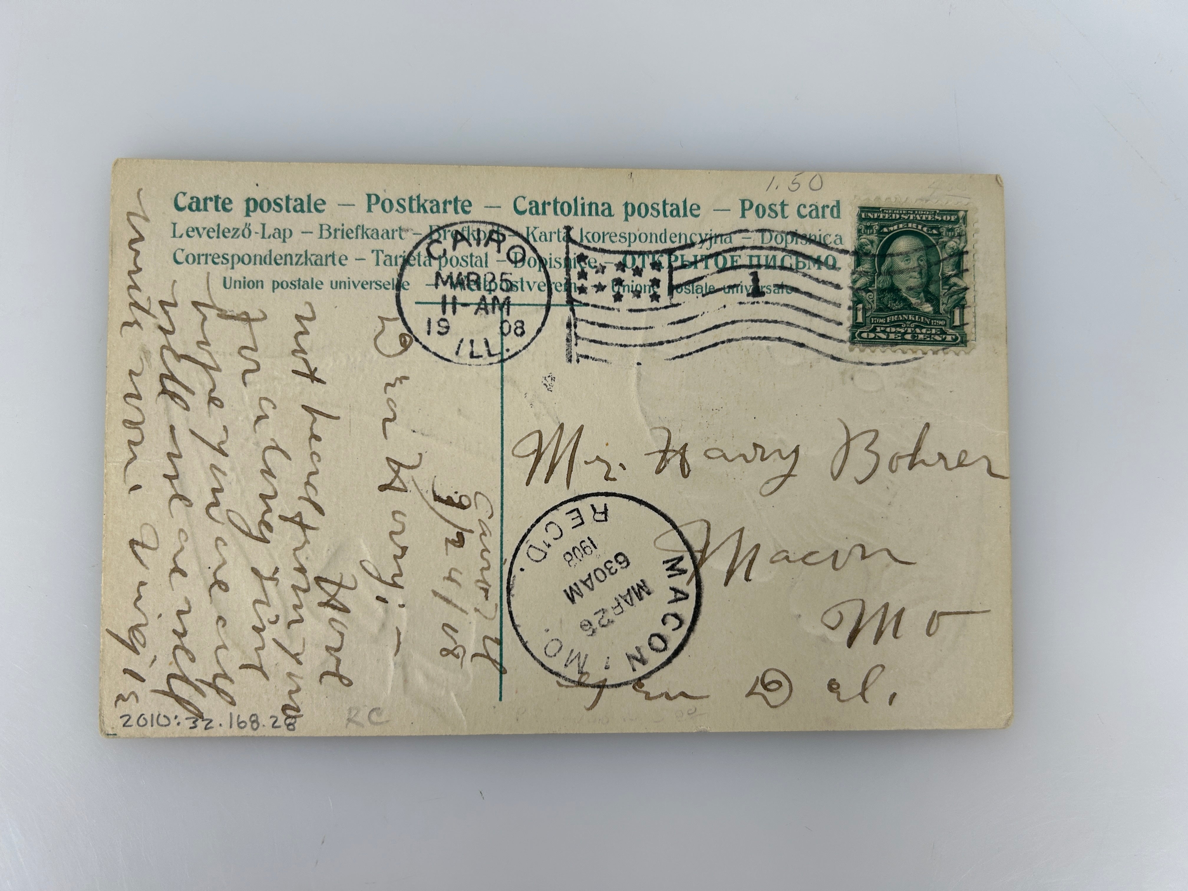 PC CAT, KITTEN SLEEPING ON A PILLOW, Vintage Embossed Postcard (b38457)