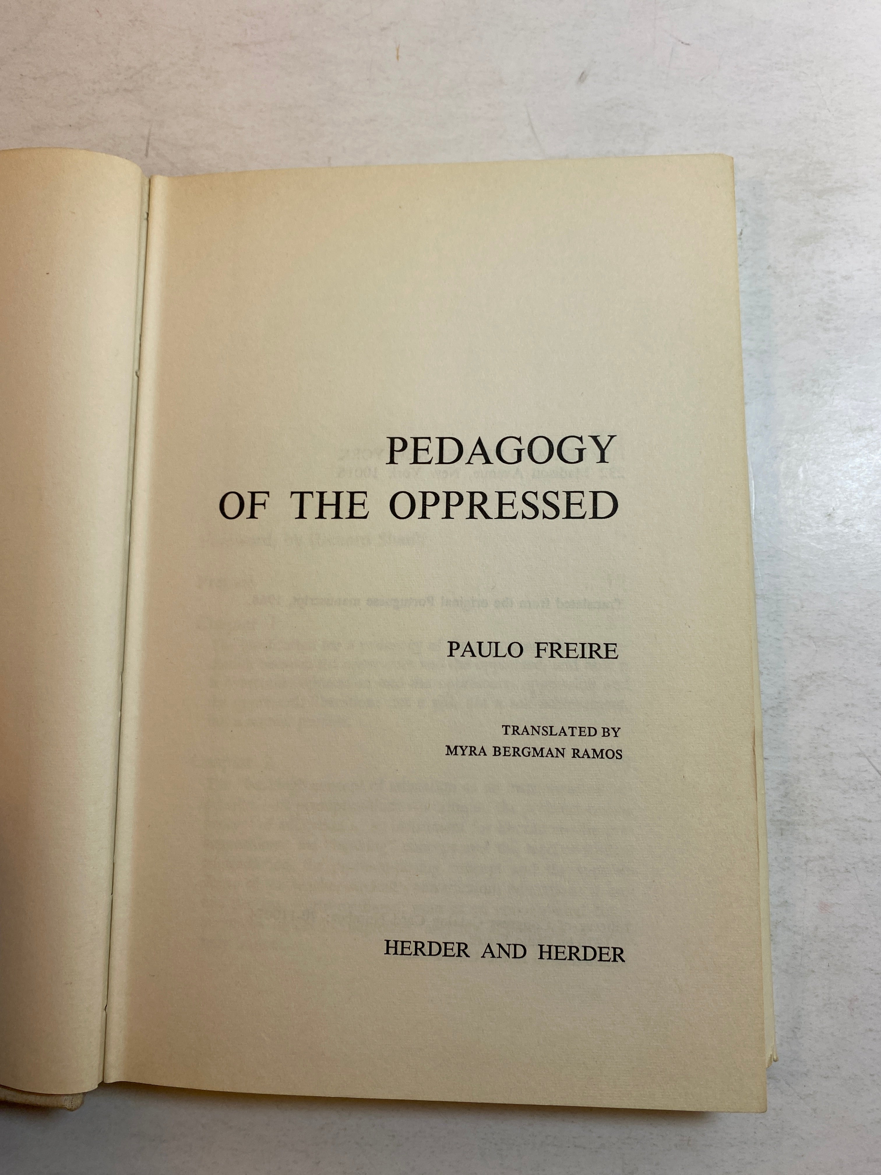 Pedagogy of the Oppressed HCDJ First US Edition 1970