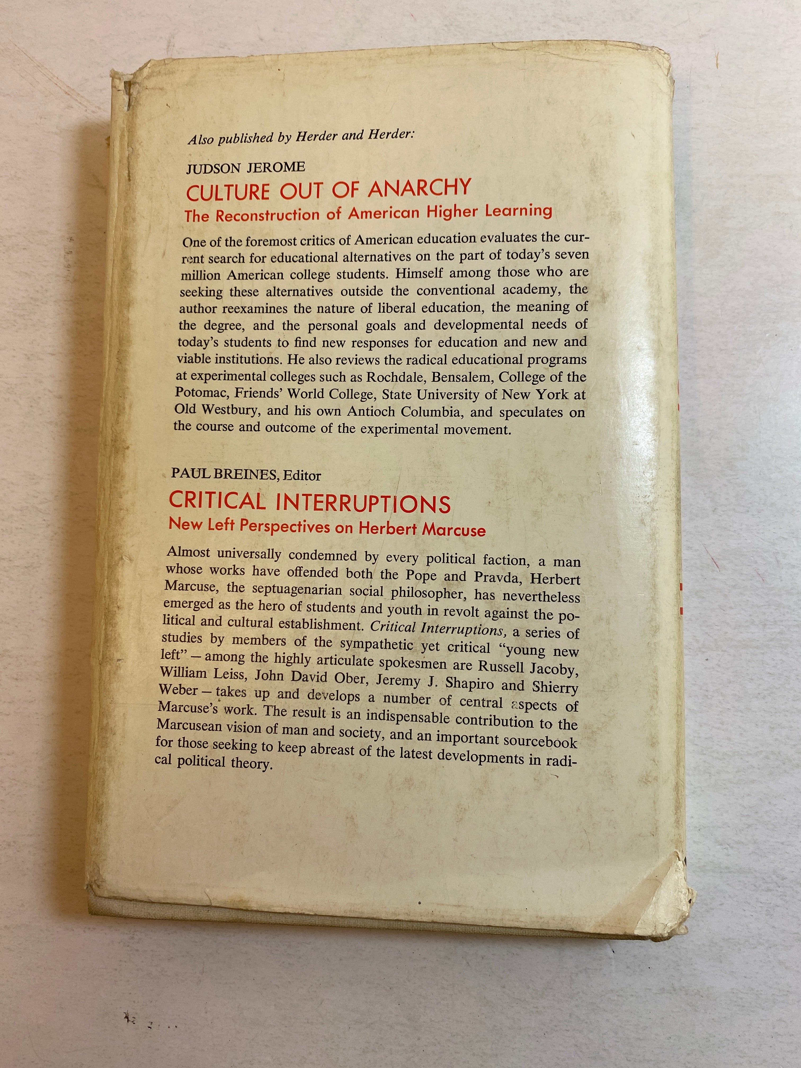 Pedagogy of the Oppressed HCDJ First US Edition 1970