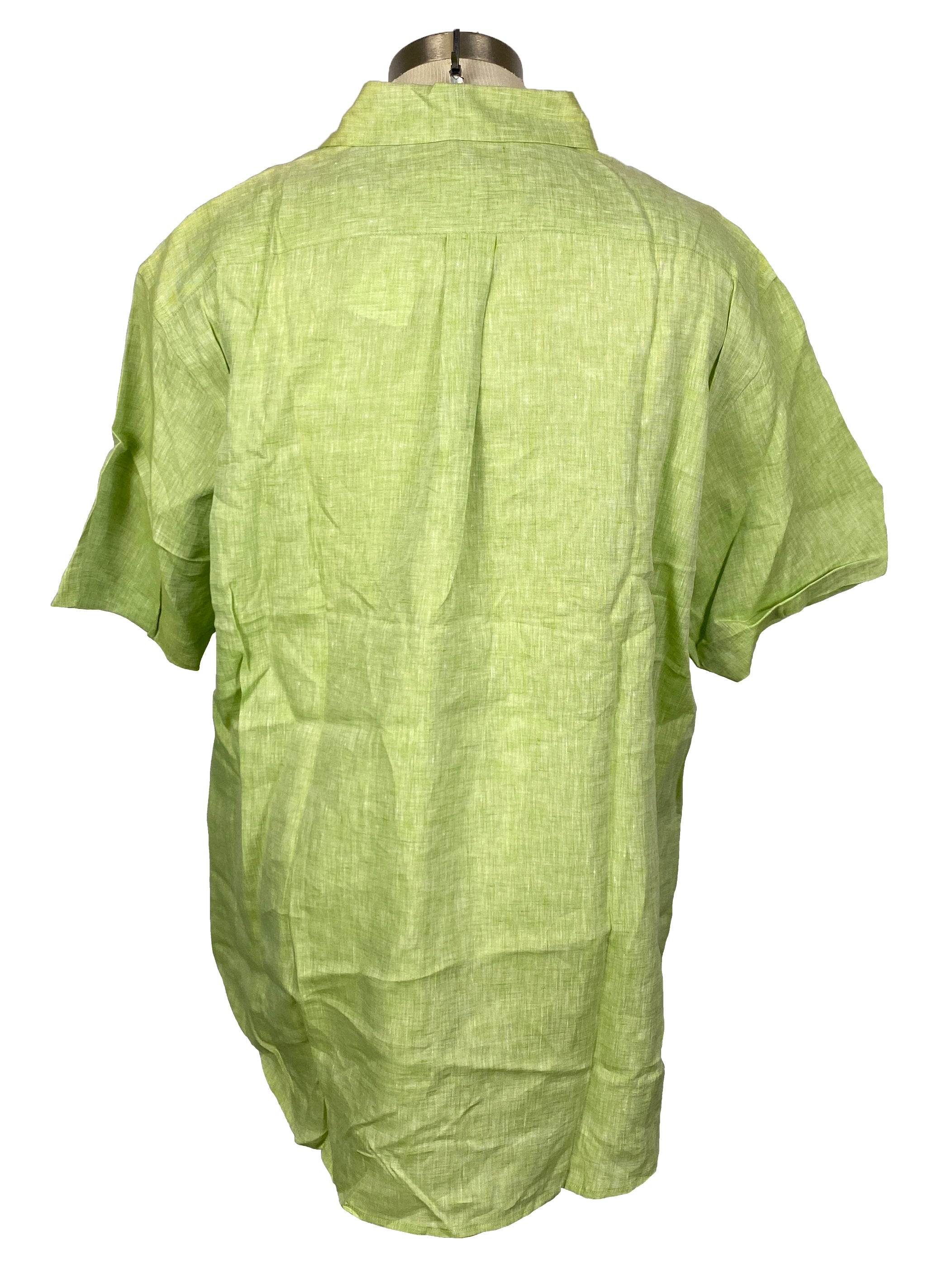 Pell & Co Green Linen Button Down Shirt Men's Size XL