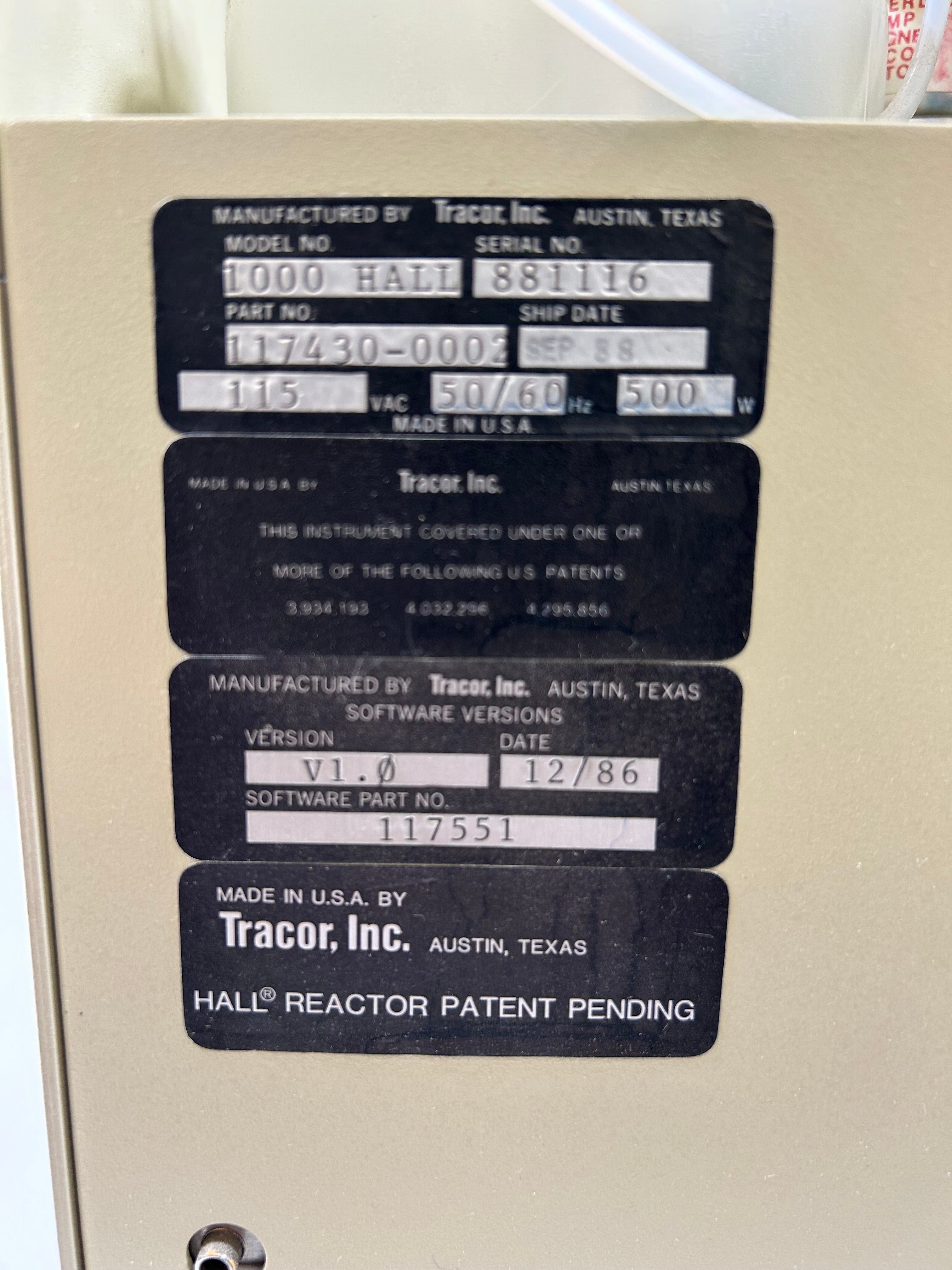 Perkin Elmer Model 1000 Hall Detector *Untested*