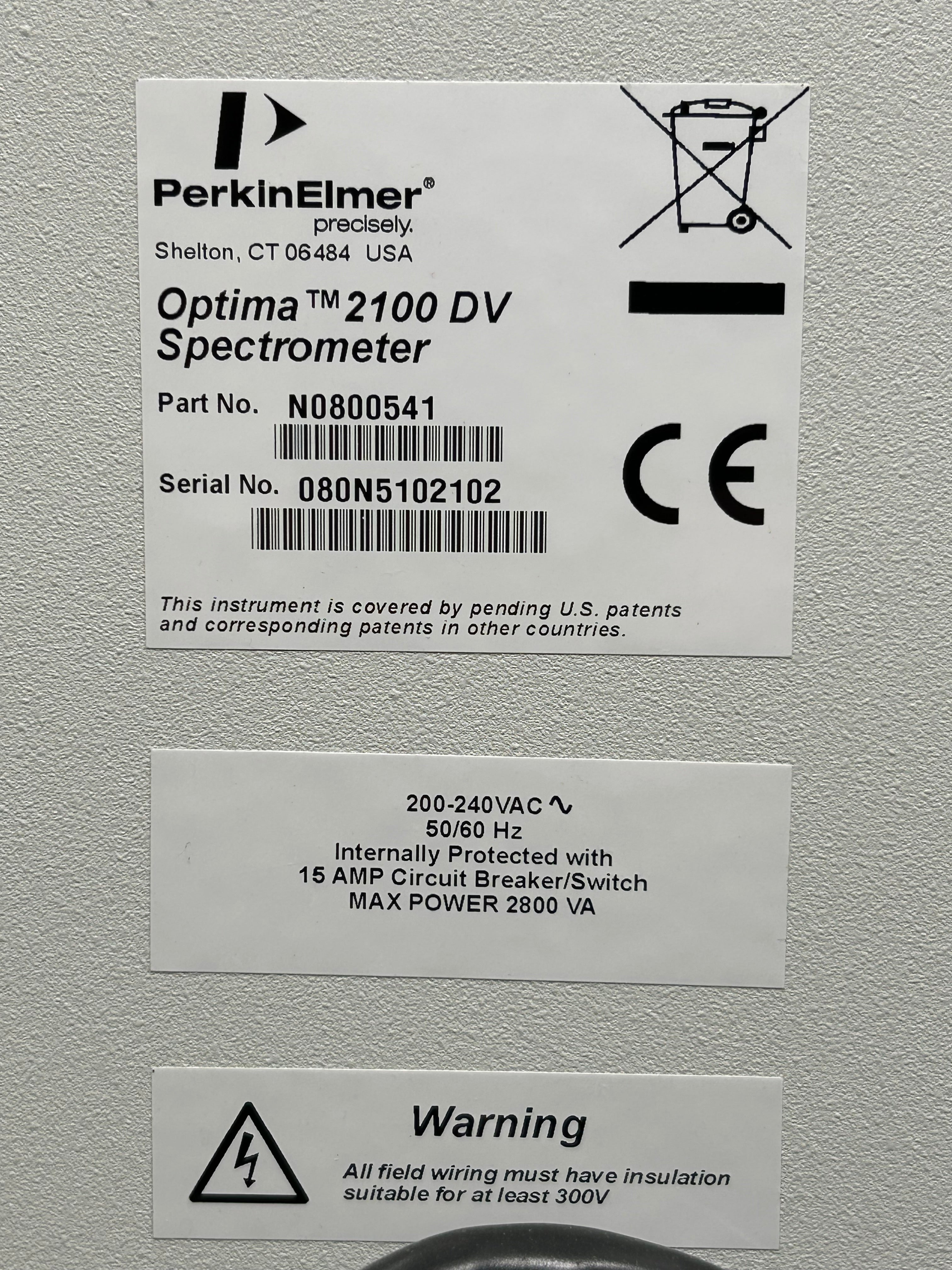 Perkin Elmer Optima 2100 DV ICP-OES Spectrometer
