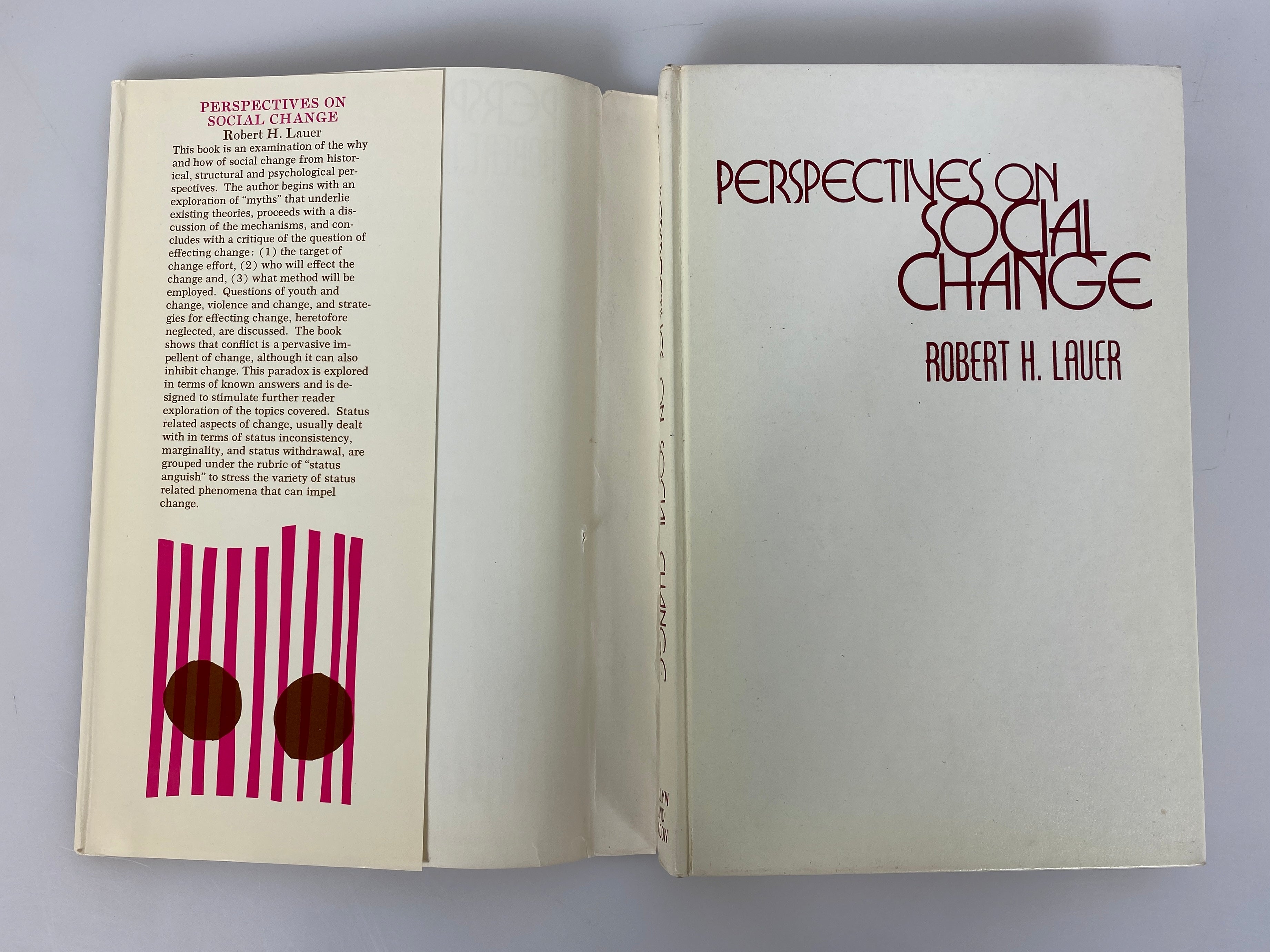 Perspectives on Social Change by Robert H. Lauer 1973 First Edition HCDJ