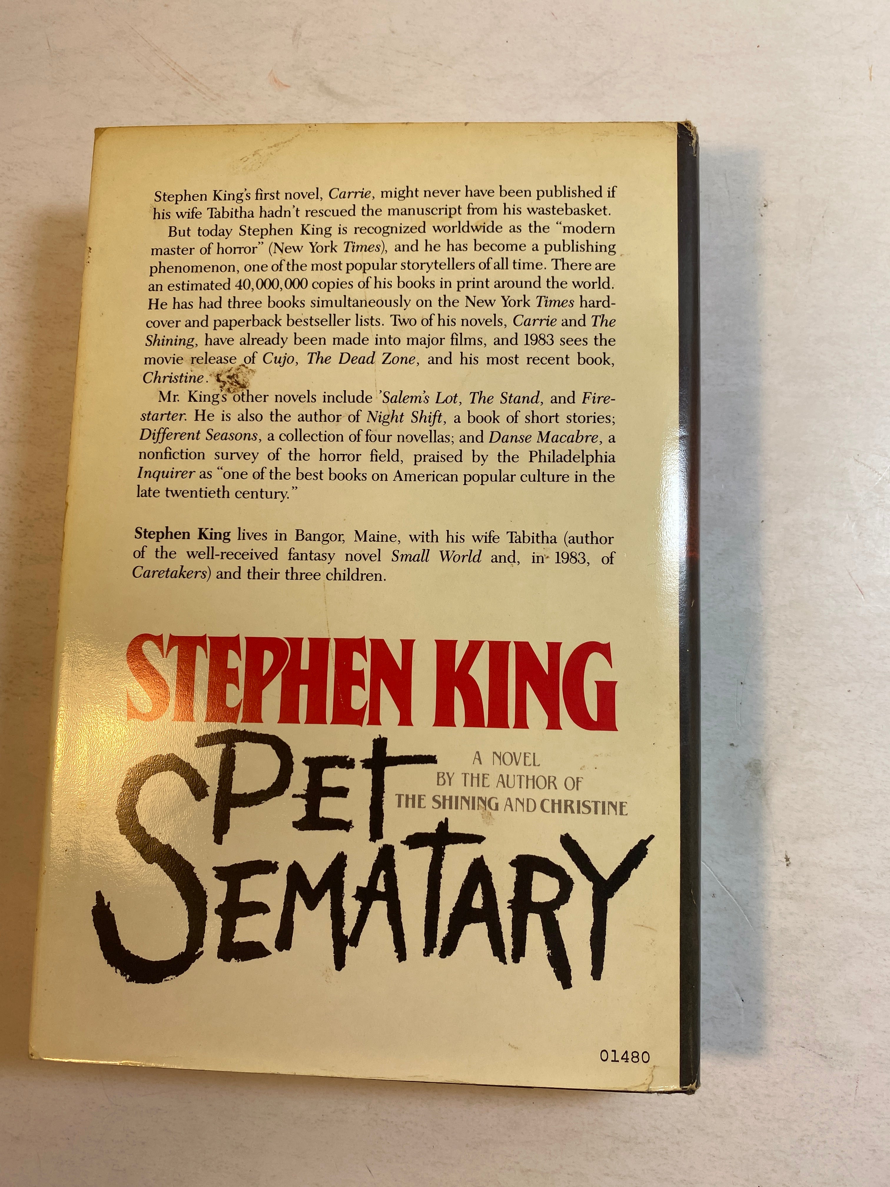 Pet Sematary by Stephen King HCDJ 1983 Book Club Edition