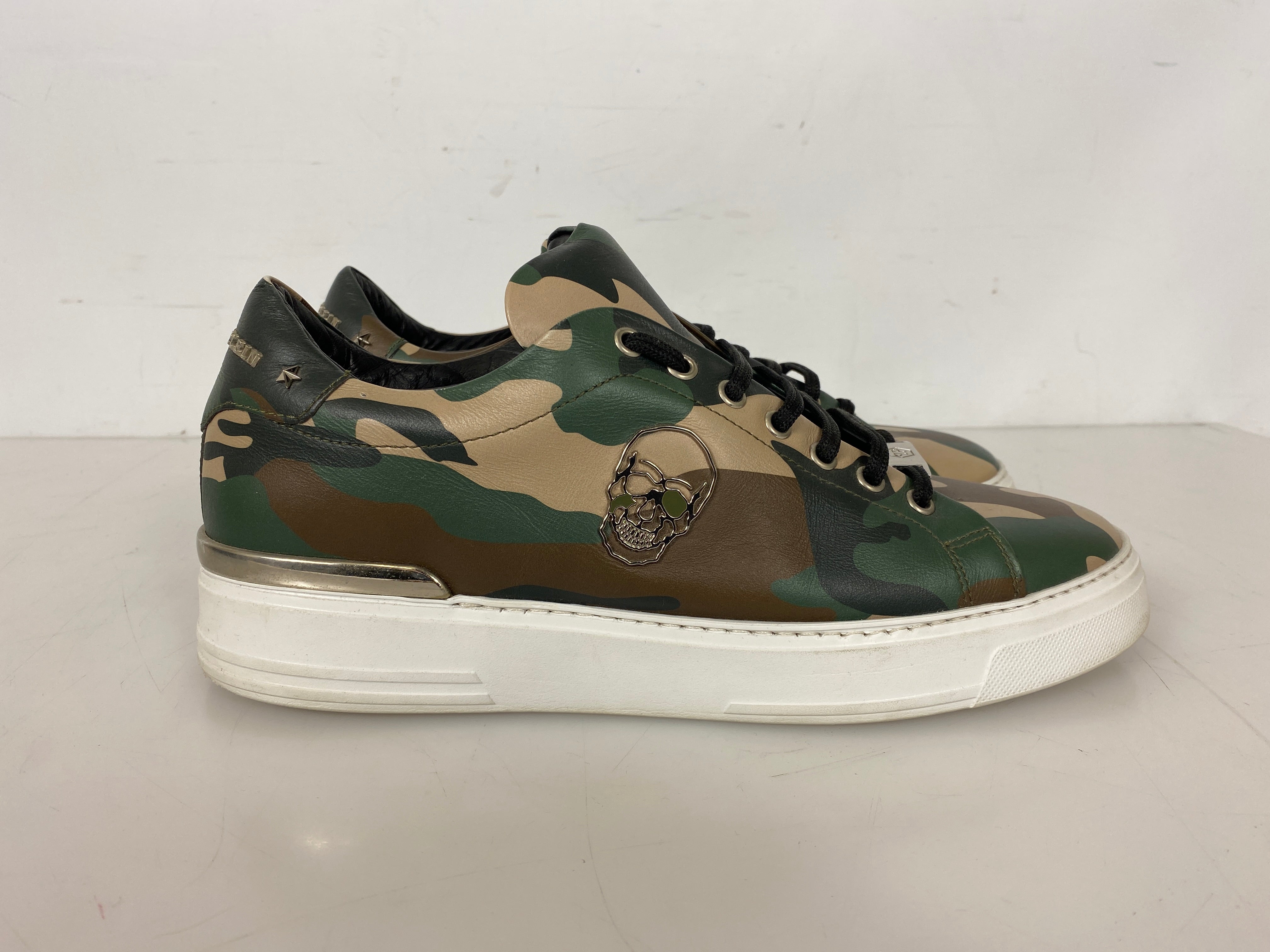 Philipp Plein Camo Skull Sneakers