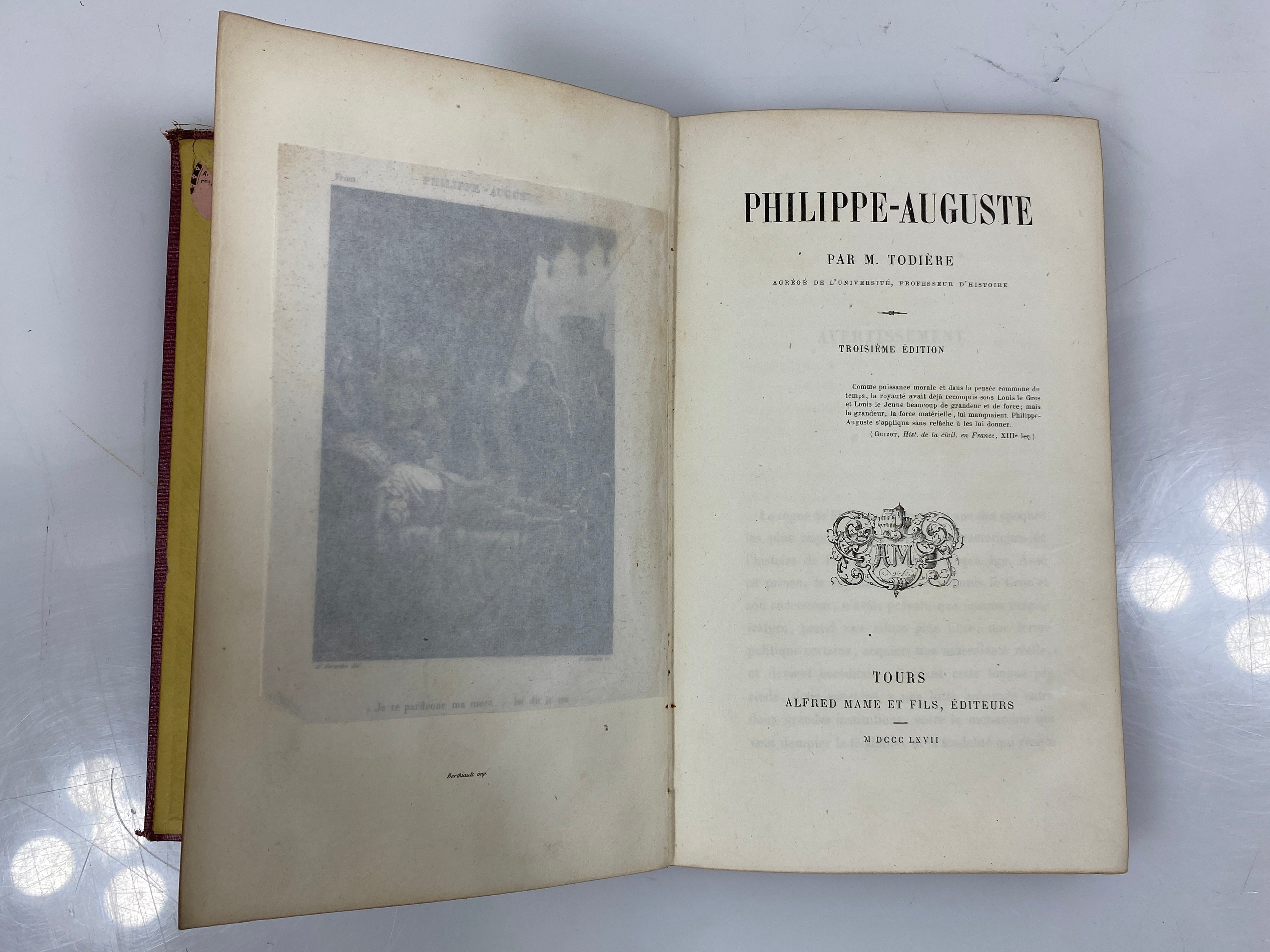 Philippe-Auguste by M. Todiere 1867 3rd Edition in French Antique HC