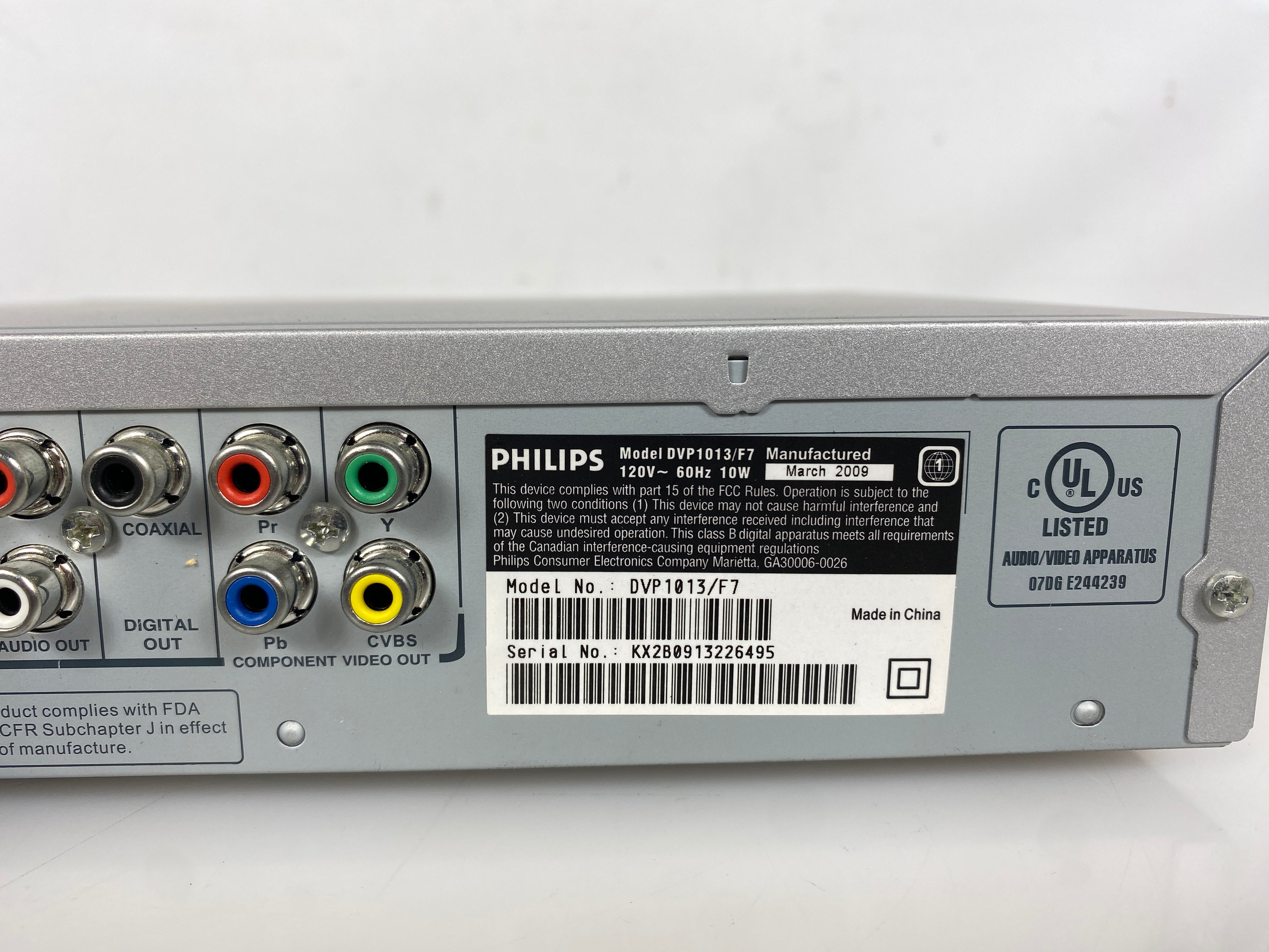 Philips DVP1013 DVD Player