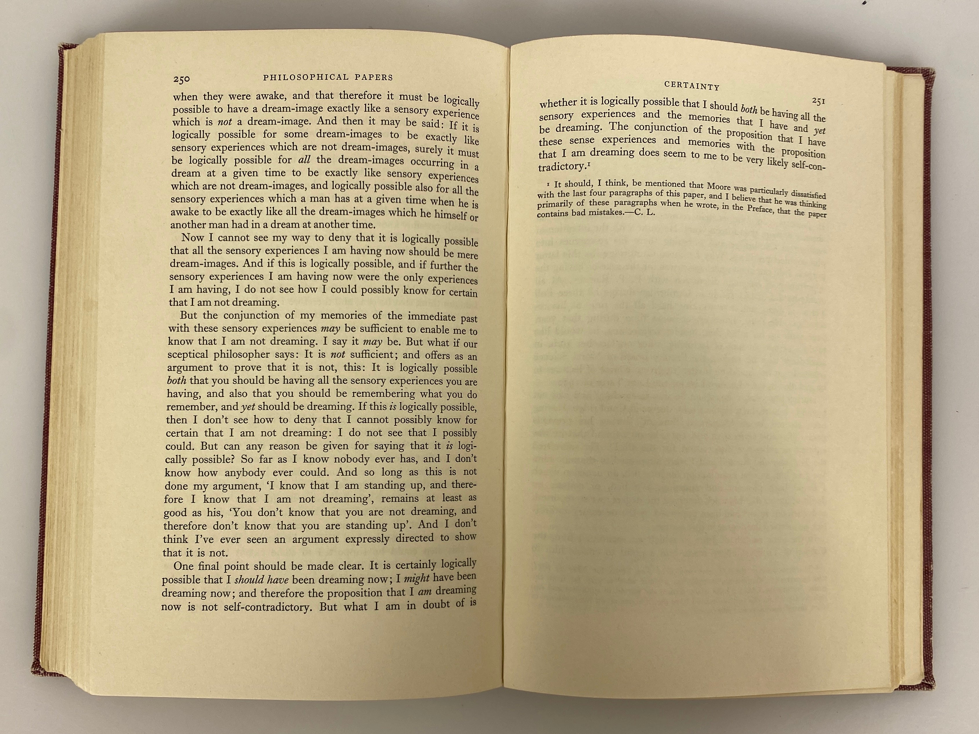 Philosophical Papers by George Edward Moore 1959 1st Edition Ex-Library HC