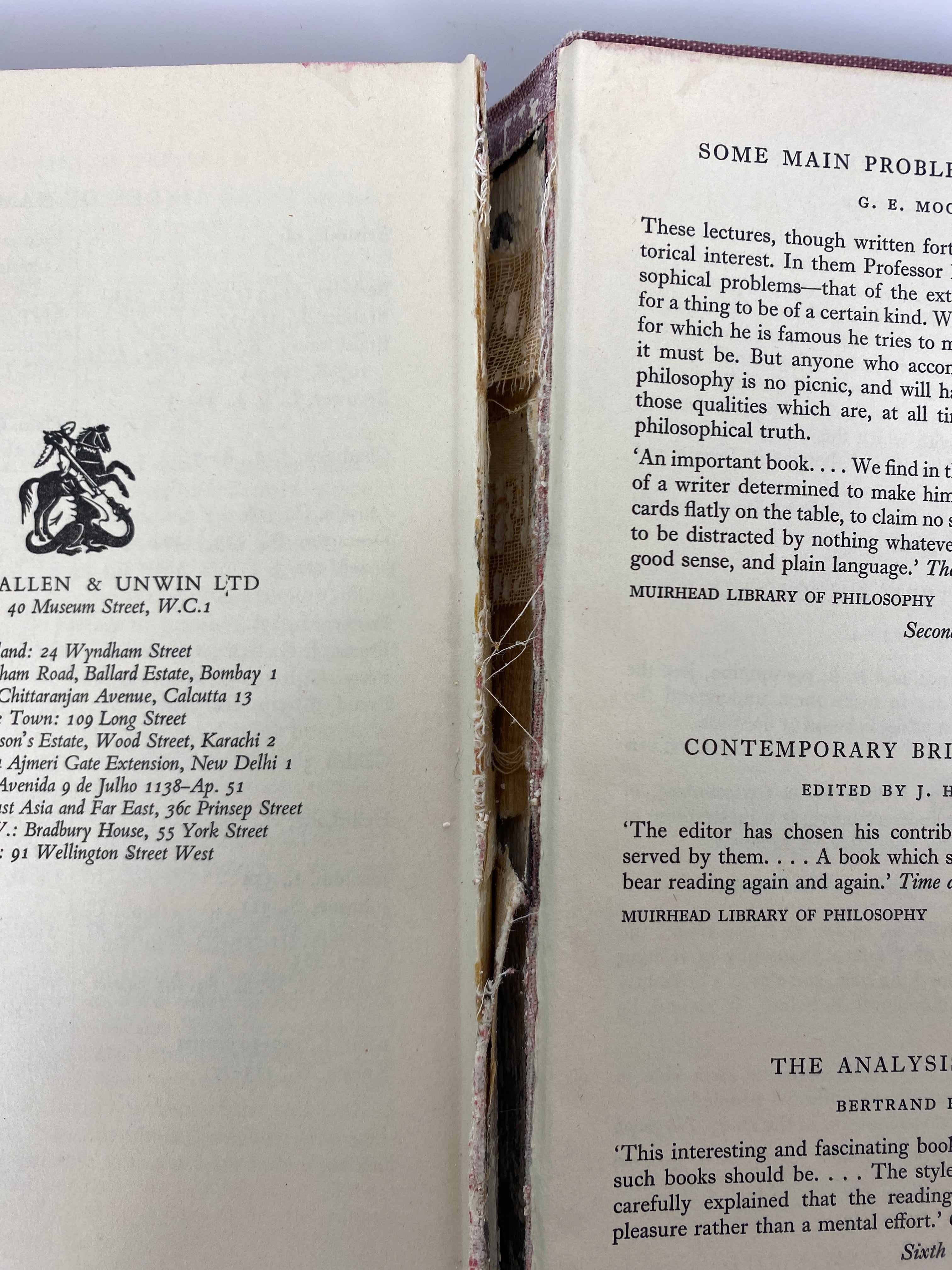 Philosophical Papers by George Edward Moore 1959 1st Edition Ex-Library HC