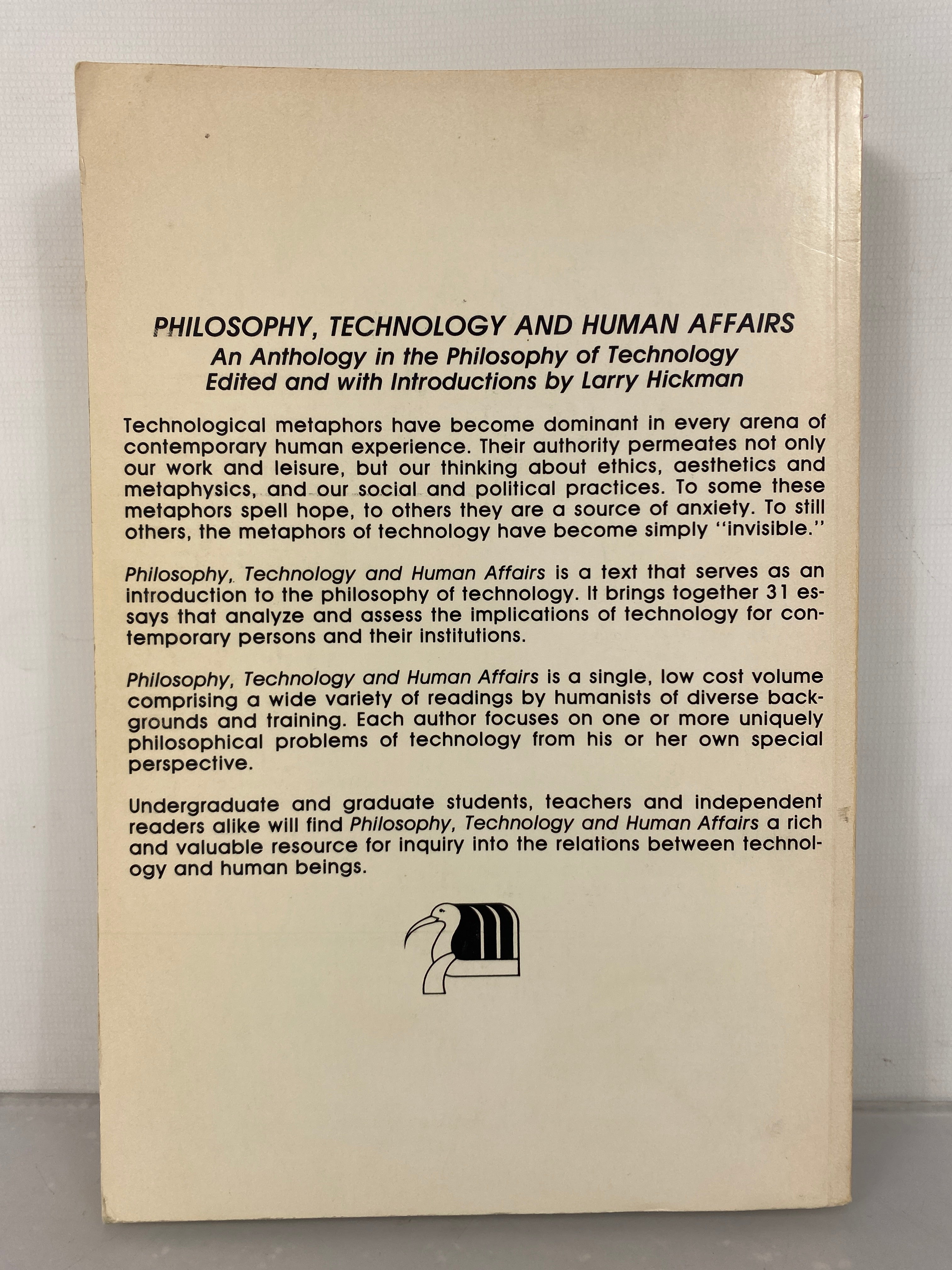 Philosophy Technology & Human Affairs by Larry Hickman 1985 SC