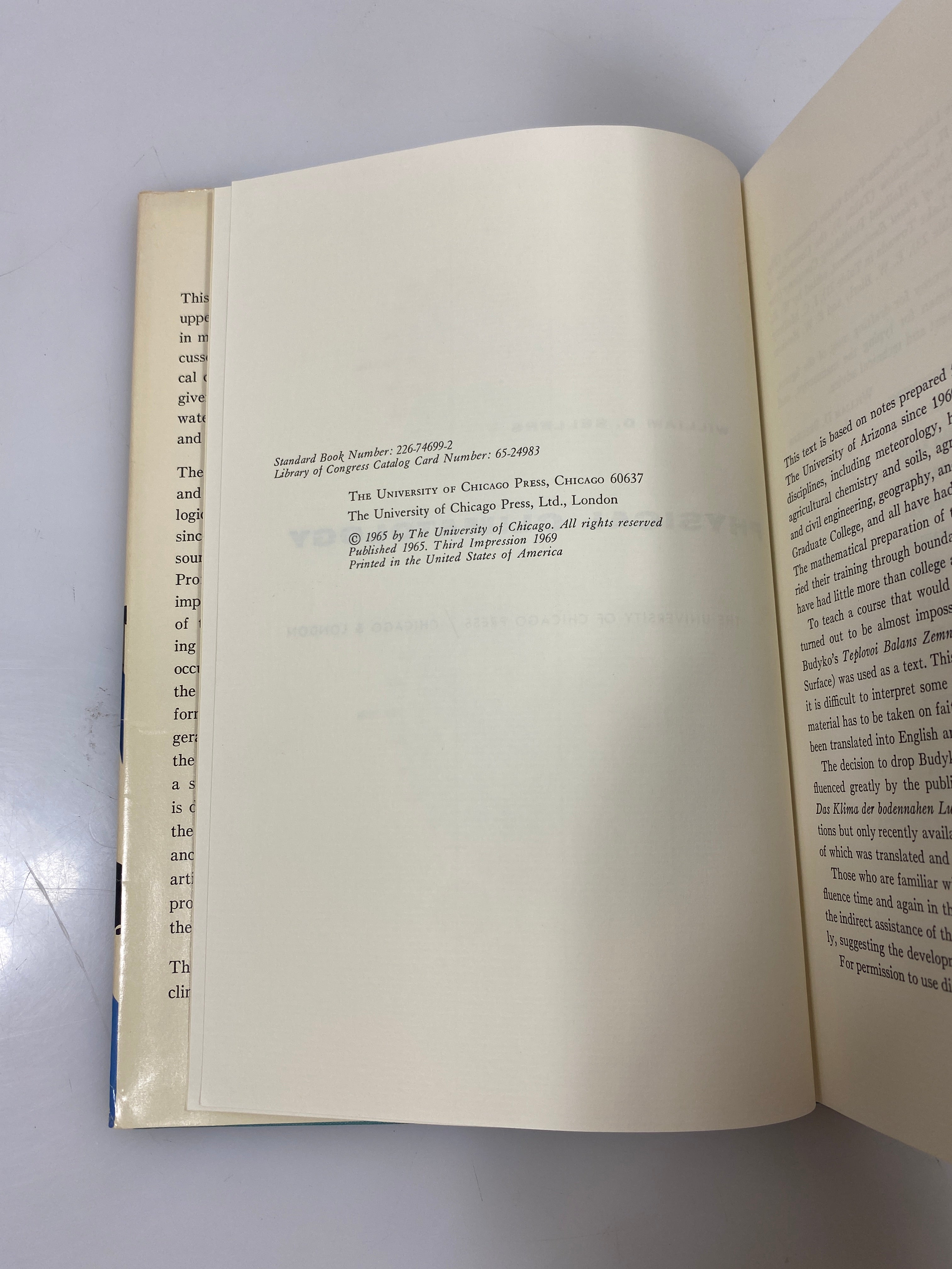 Physical Climatology by William D. Sellers 1965 HCDJ