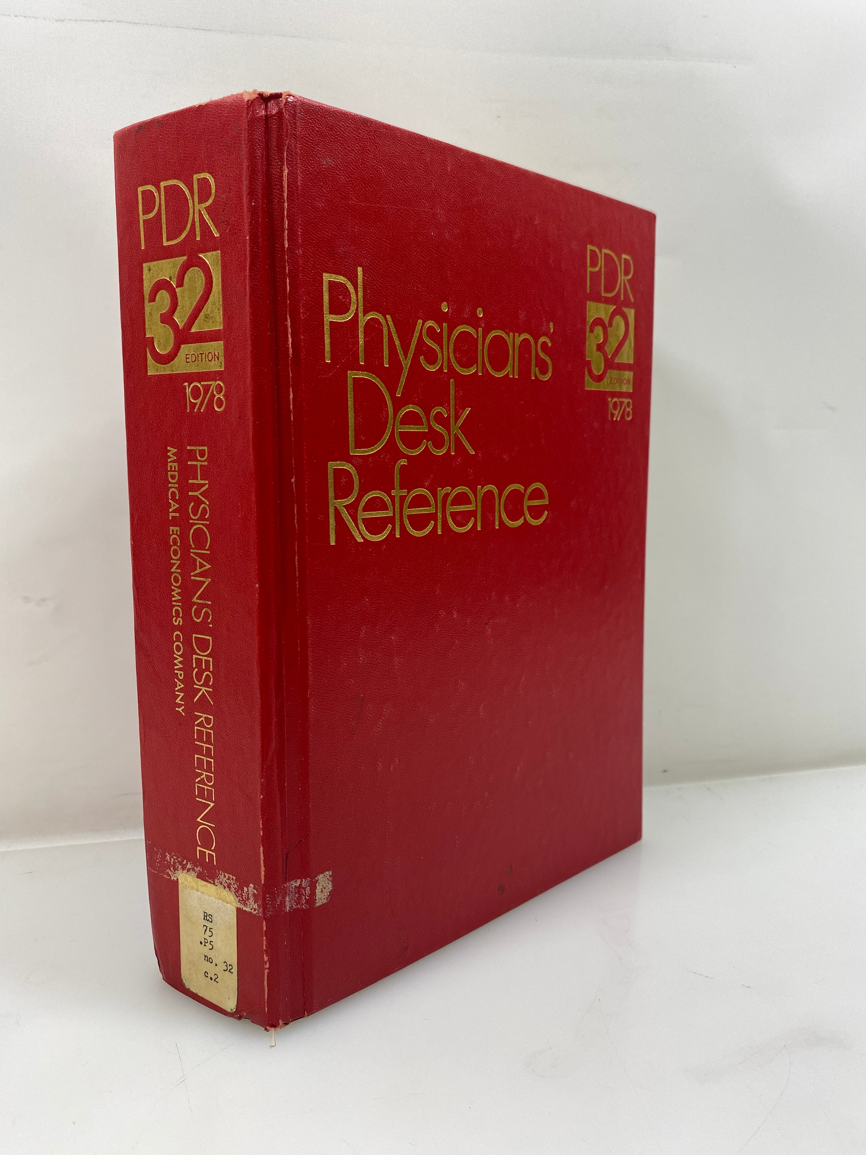 Physicians' Desk Reference 32nd Ed. Medical Economics Ex-library 1978 HC