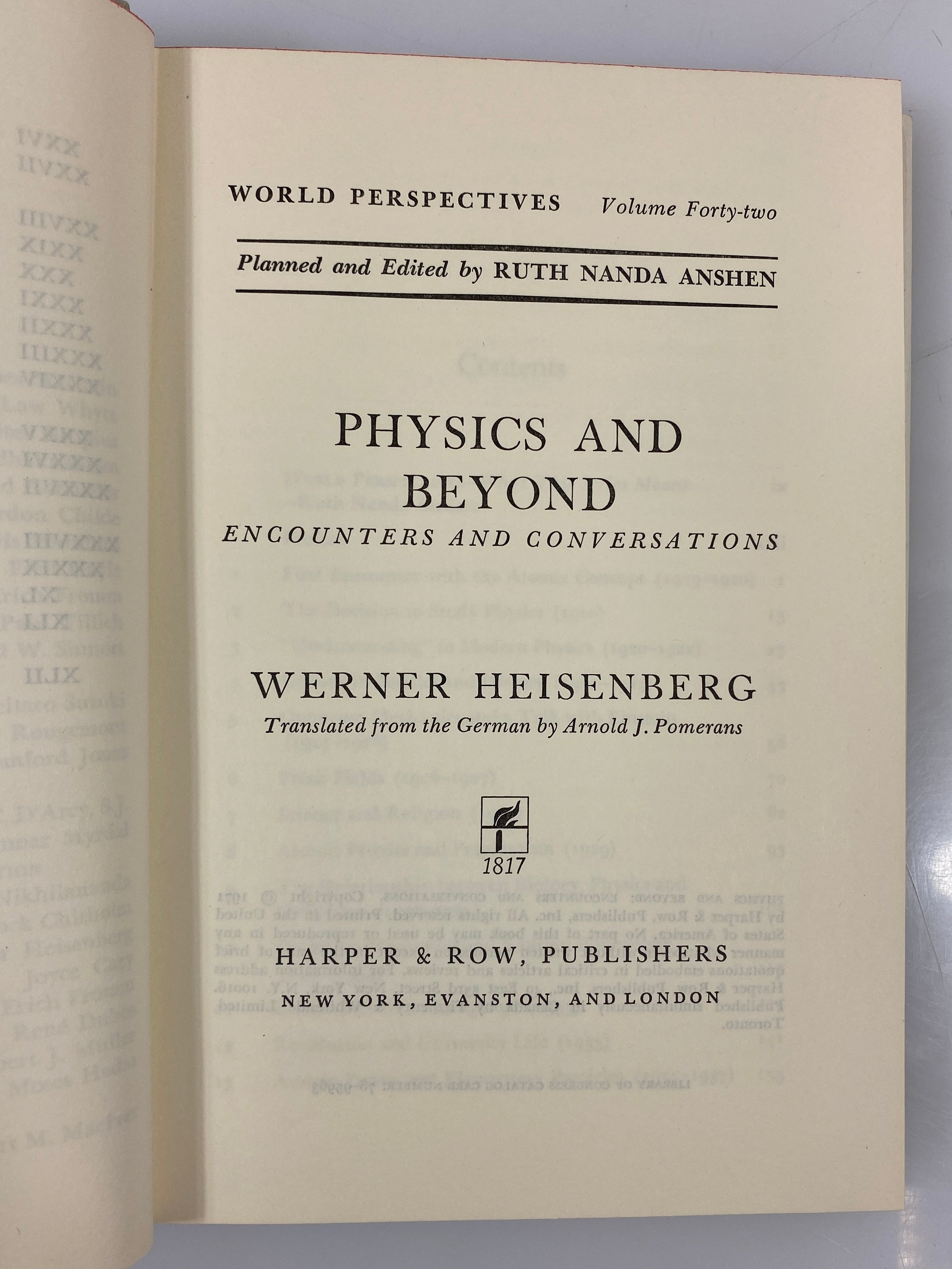 Physics and Beyond by Werner Heisenberg 1971 HC DJ